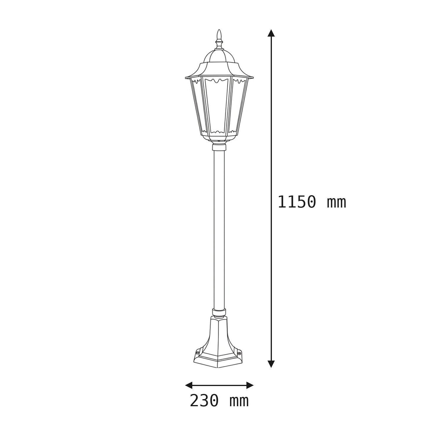le51584-stehlampe-terrasse-aussen-metall-kunststoff-rustikal-schwarz-06 Laterne, Straßenlaterne, Gartenlampen, Metall, Schwarz-weiß Zeichnung