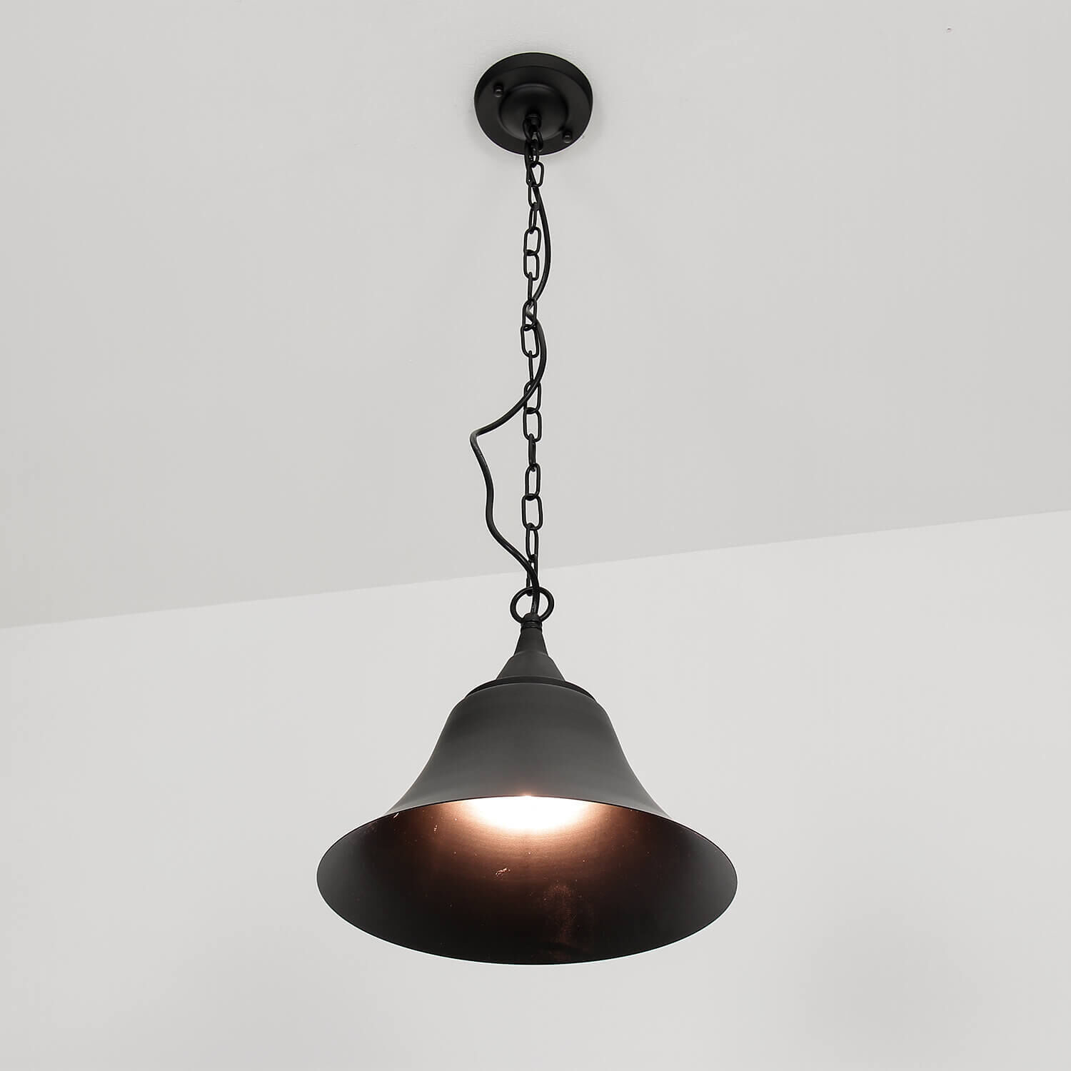Hängelampe Schwarz Vintage Ø 30 cm Metall E27 Lampe, Deckenleuchte, Leuchte