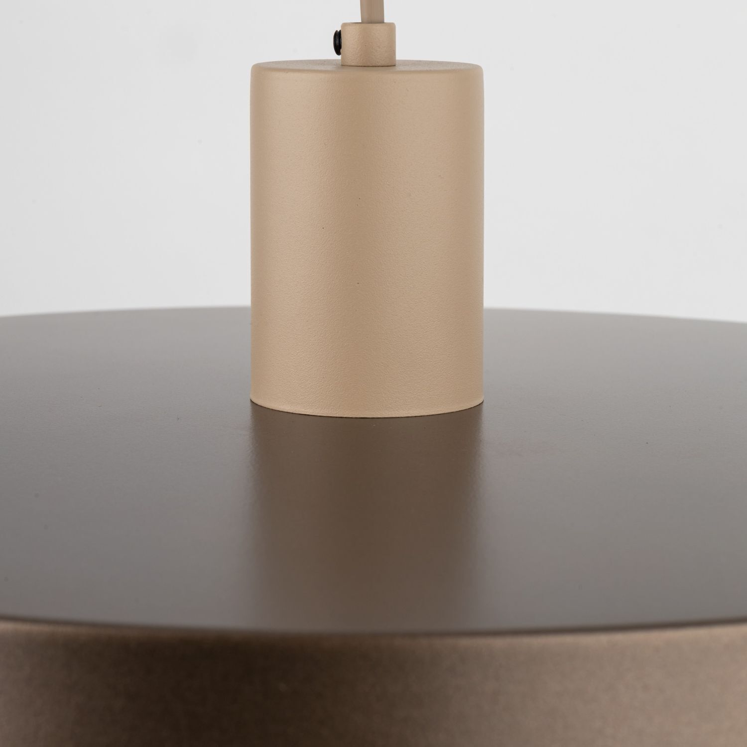Hängelampe E27 Ø40 cm rund Sandgrau Braun Vintage Zylinder, Lampe, Töpferei