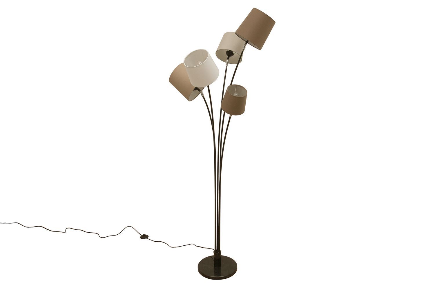 Wohnzimmer Stehlampe Modern Weiß Braun Beige LEVELS Lampe, Lampenschirm