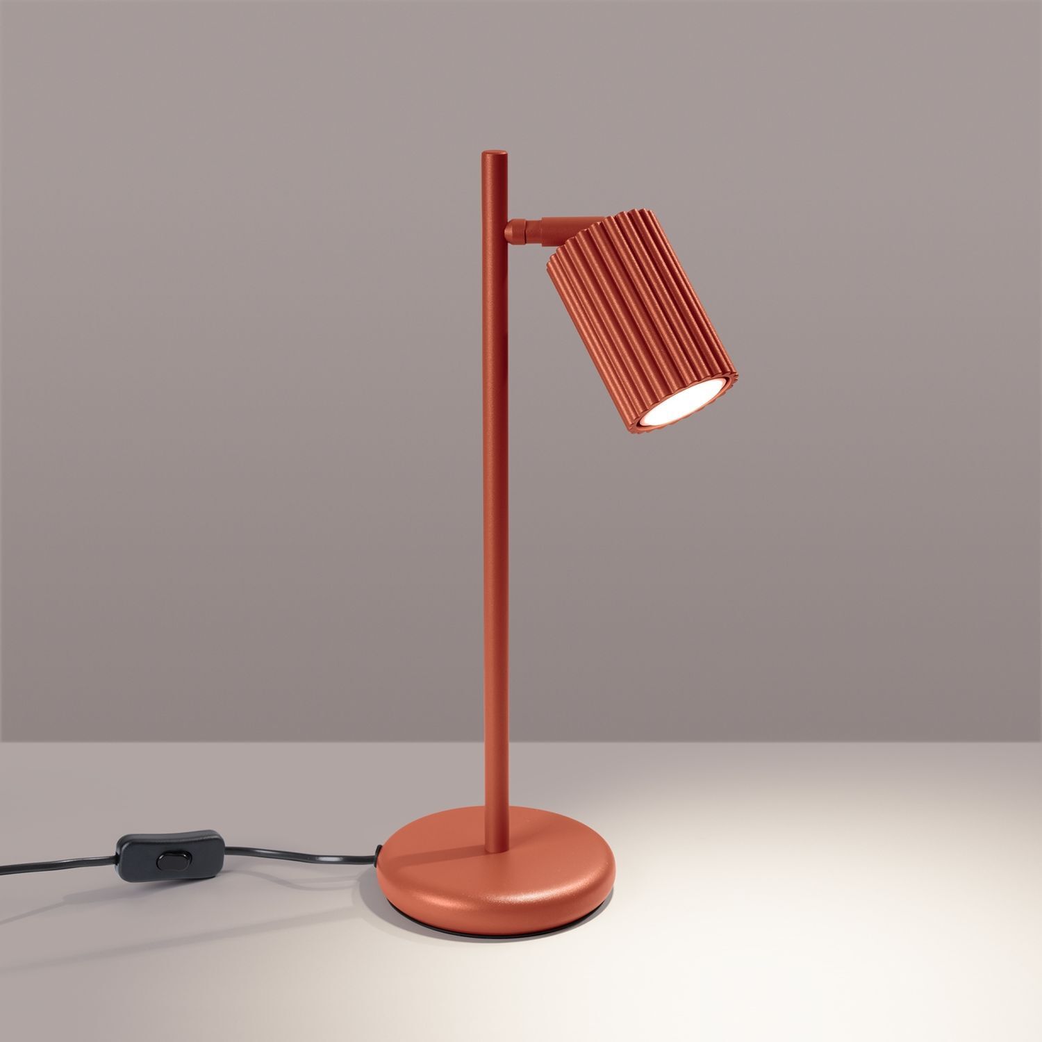 Lampe de lecture GU10 hauteur 43 cm aluminium en rouge moderne orientable