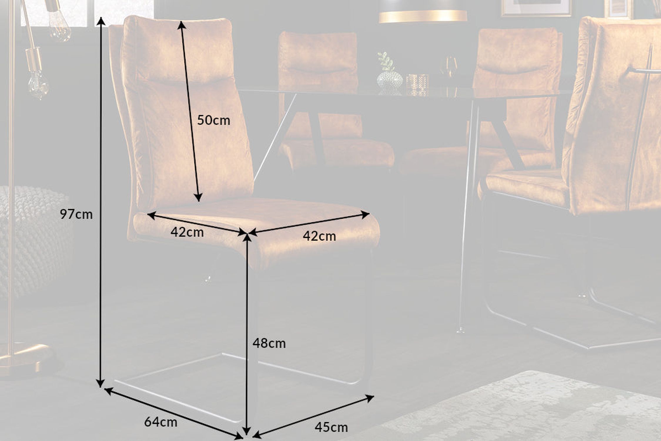 Chaise à bascule velours métal jaune noir sans accoudoirs Moebel, Diagramm, Handlung, Stuhl