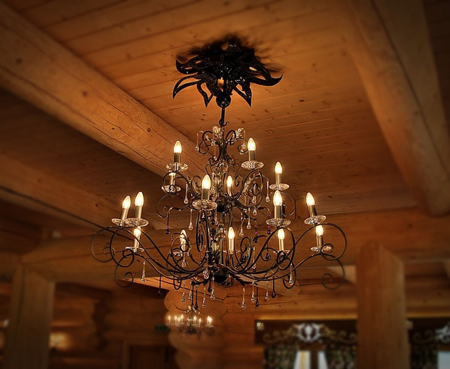 Grand lustre métal en bronze or Ø125cm GOTICA Leuchter, Lampe, Drinnen, Innenarchitektur