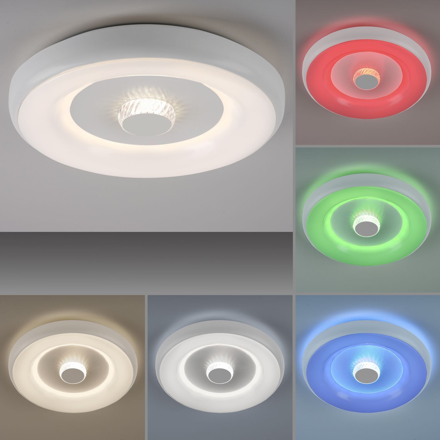 LED Deckenlampe Weiß RGB Beleuchtung mit Ø39 cm 2200 lm Deckenleuchte