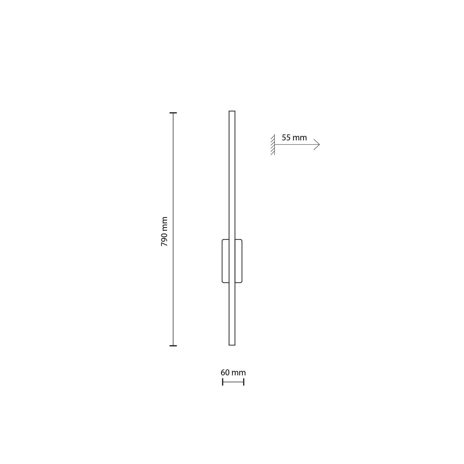 LED Wandlampe Schwarz 79 cm hoch indirekt 3000 K Metall