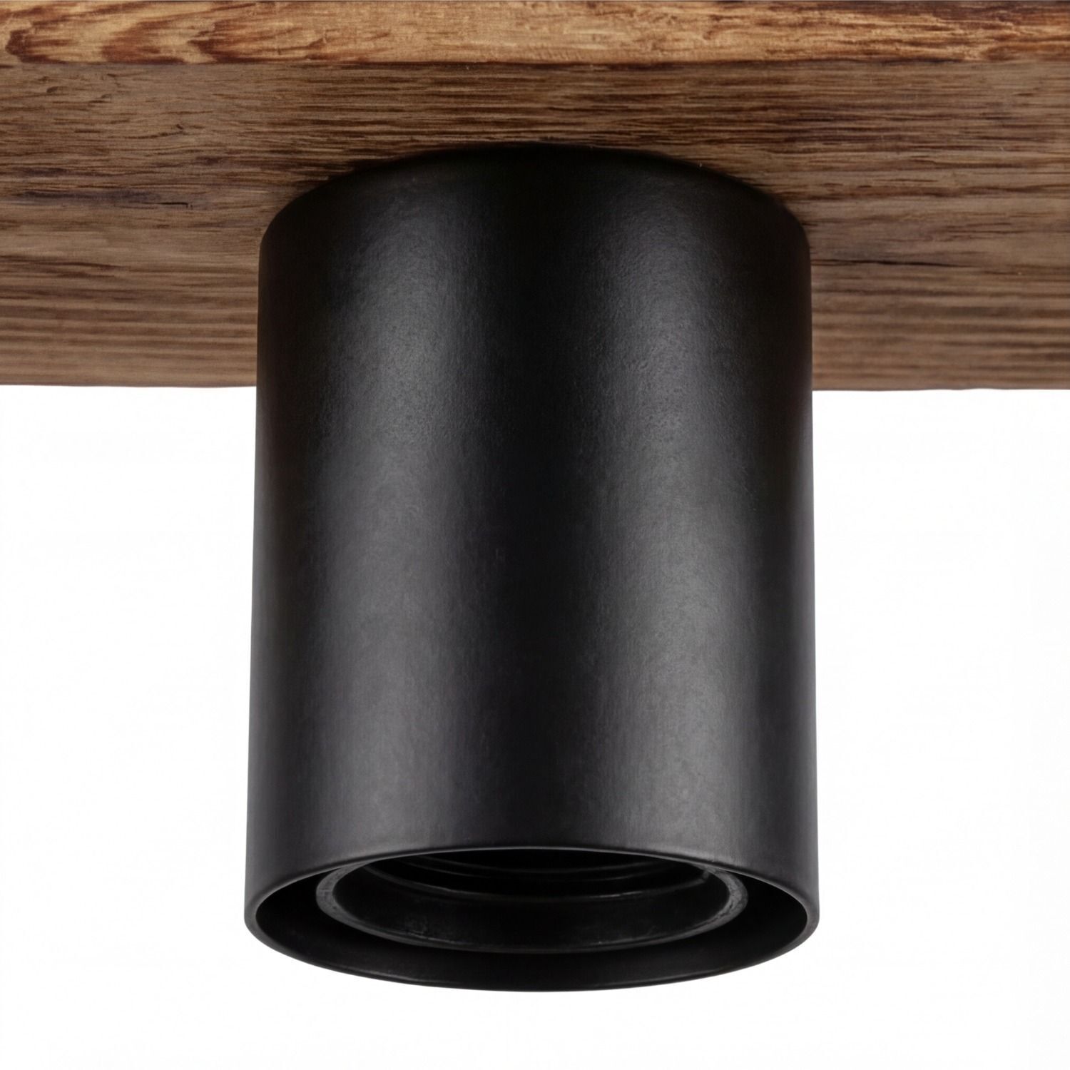 Wandlampe, Wandhalter, Schwarzes Metall, Rohrelement, Deckenbefestigung