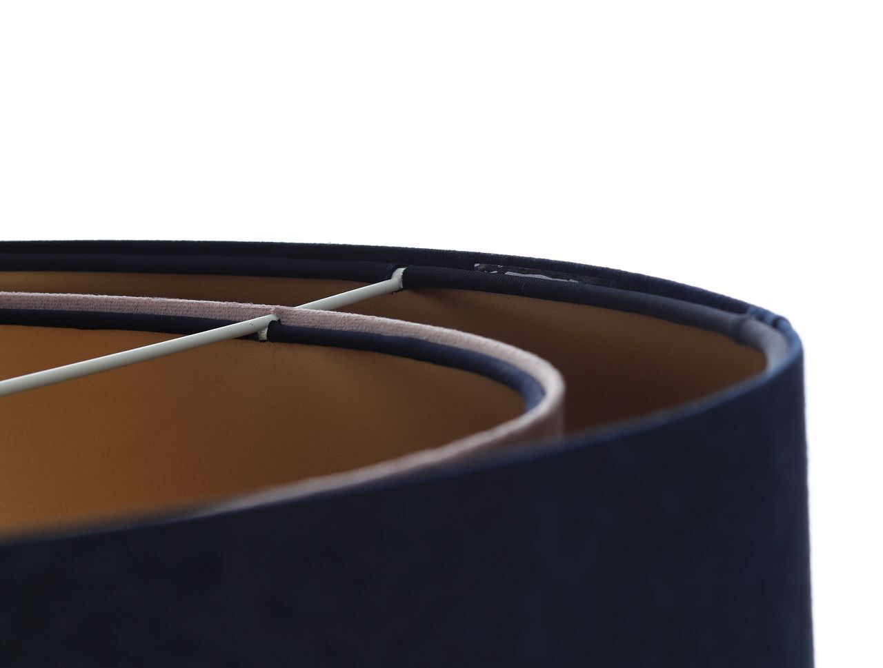 Lampe à suspendre Abat-jour en tissu bleu rose or E27 rond Ø 50 cm