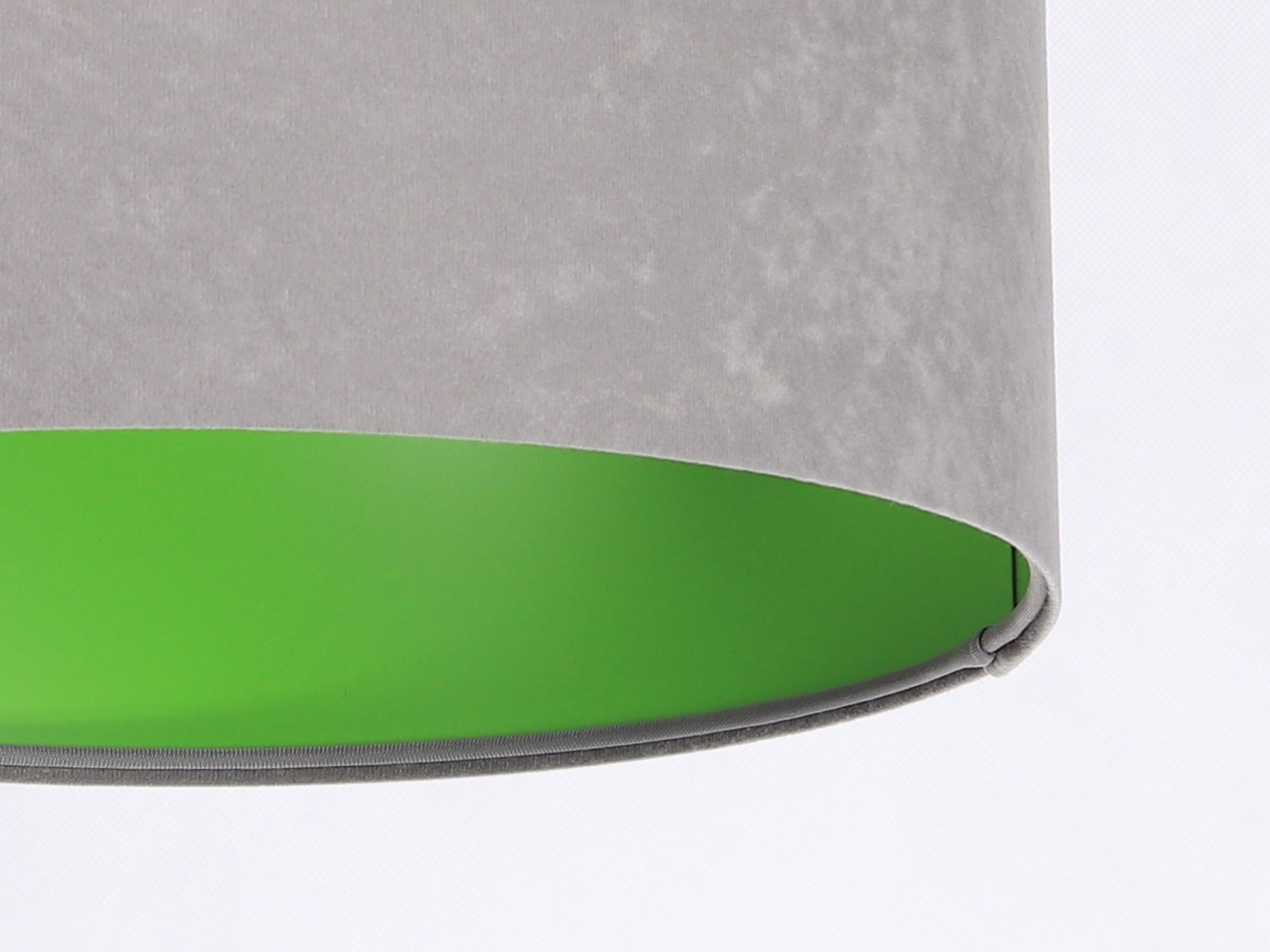 Suspension ronde Tissu Abat-jour Gris Vert Table à manger JERRY