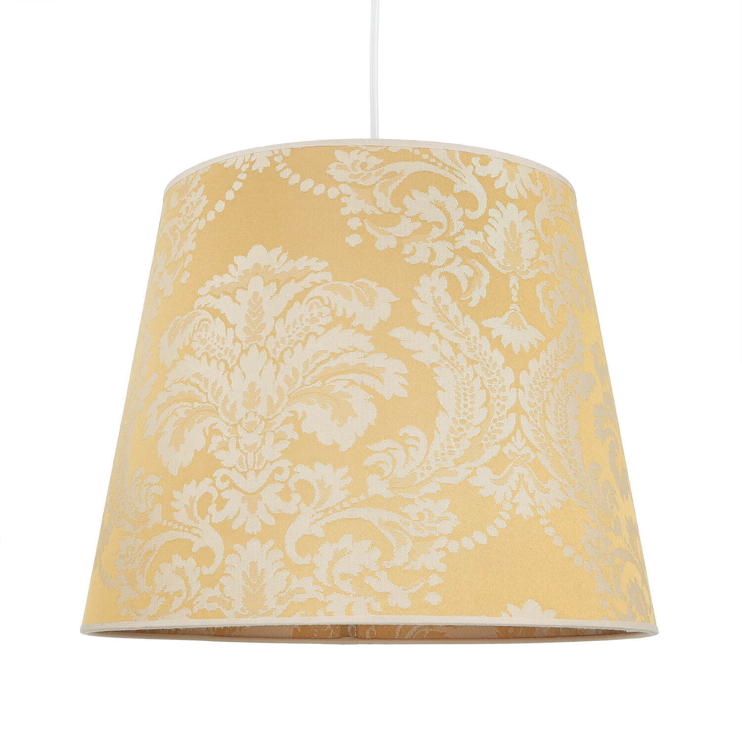 Lampenschirm Gold Stoff Muster E27 Pendelleuchte