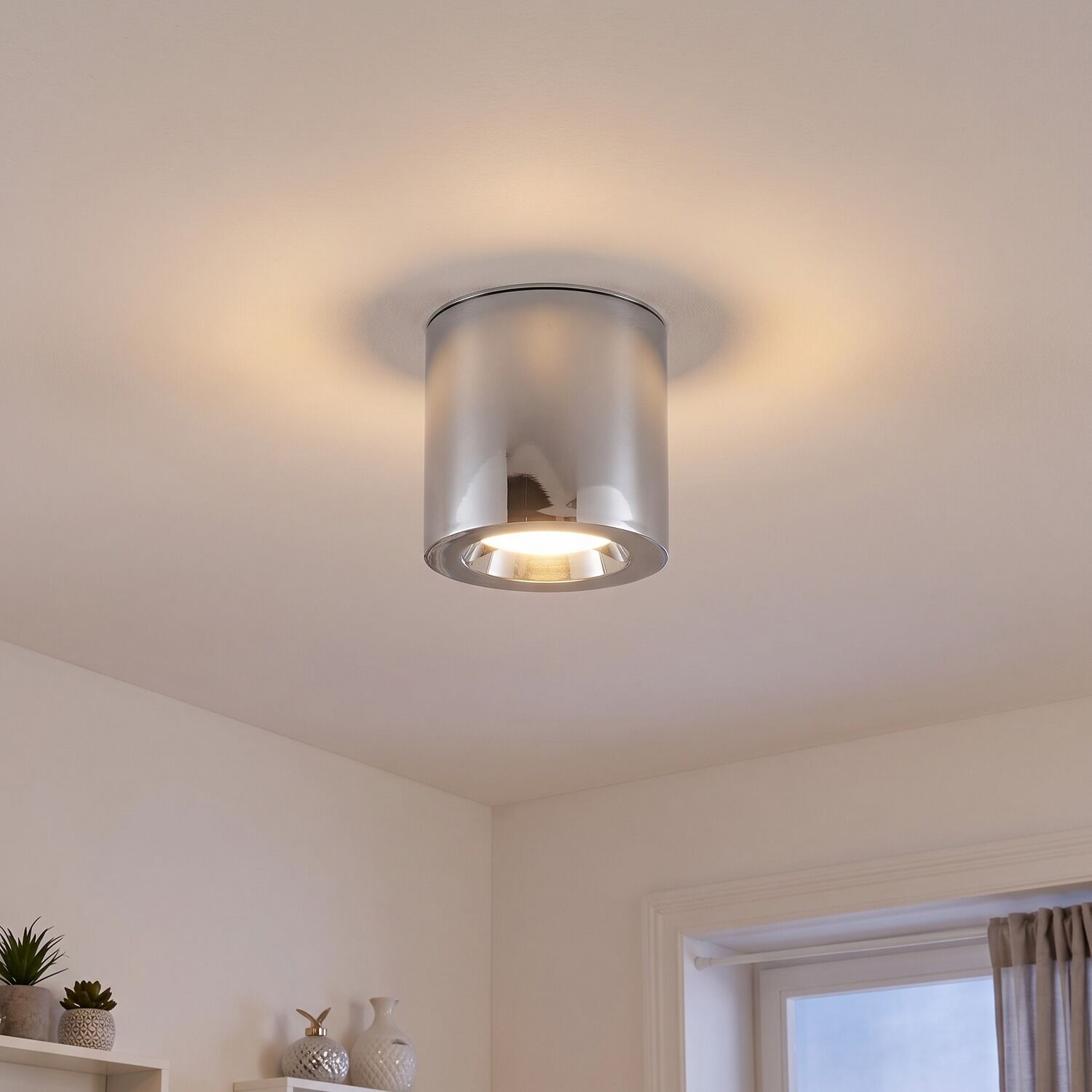 le116808-deckenstrahler-bad-arbeitszimmer-kueche-flur-innen-metall-zeitlos-gu10-ip44-silber-01 Deckenleuchte, LED-Deckenlampe, Chromstahl, rund, Lampe