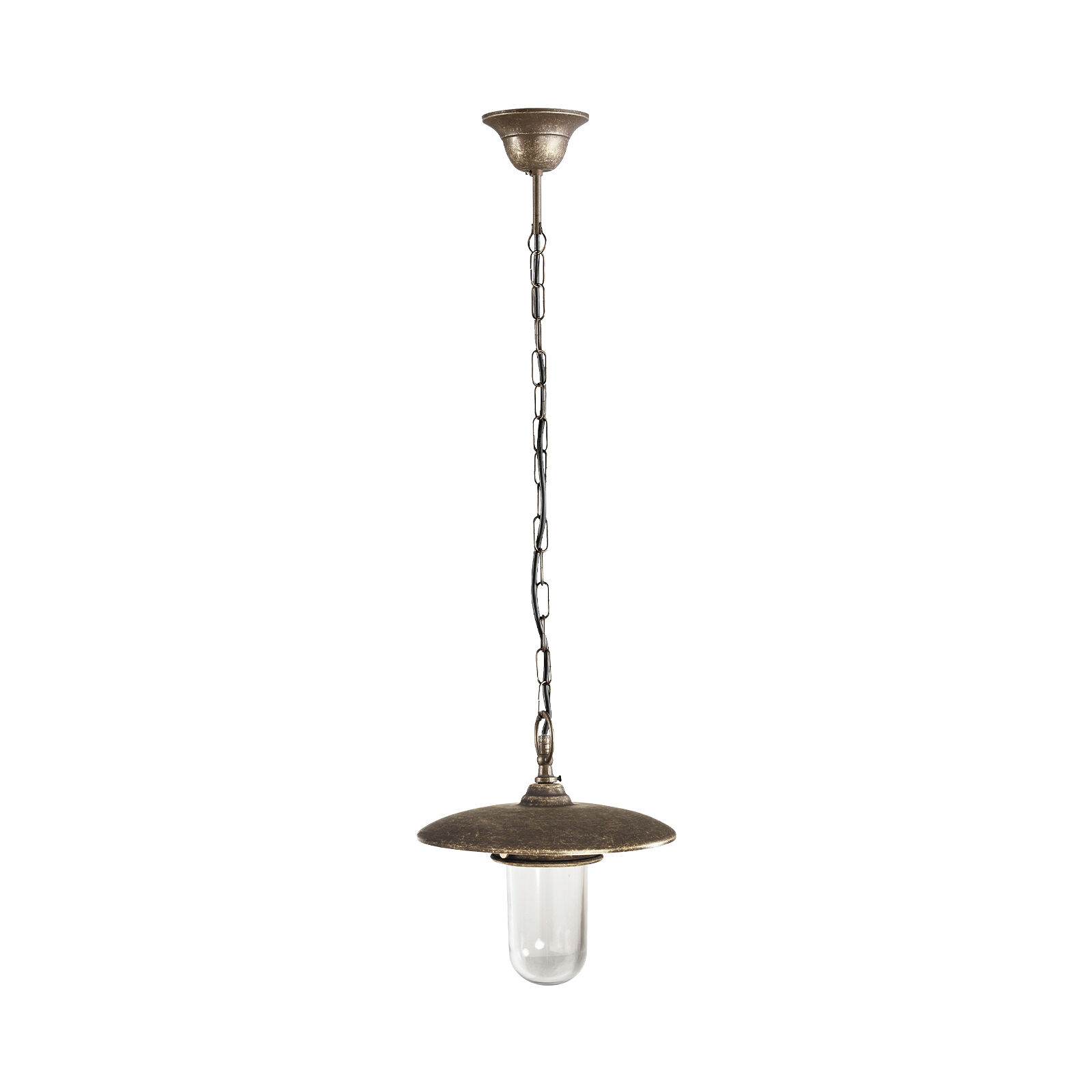 Pendelleuchte außen IP44 Messing Glas E27 Ø 25 cm