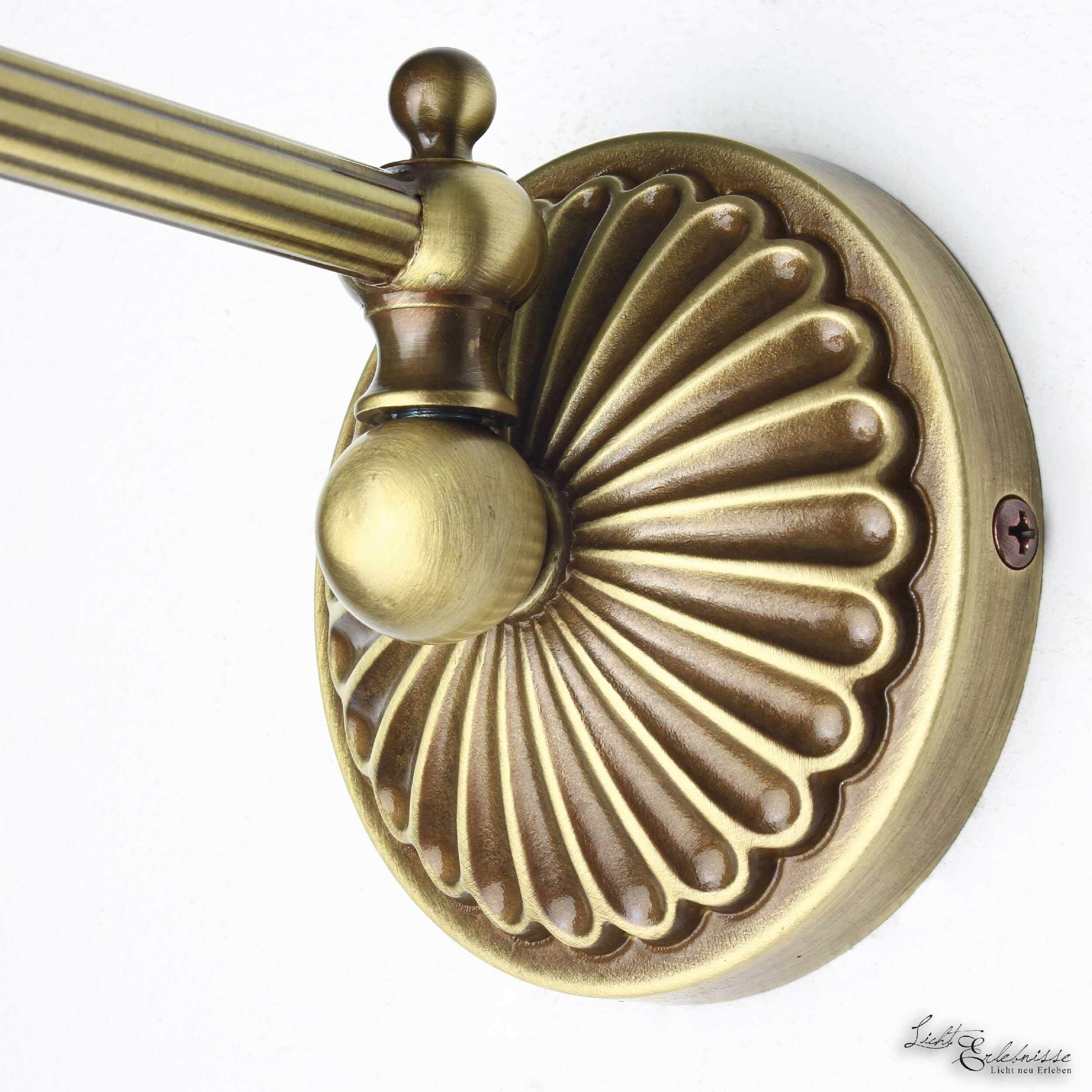 Wandlampe Stoffschirm Weiß aus Echt-Messing Bronze, Griff, Schmuck, Medaillon, Anhänger