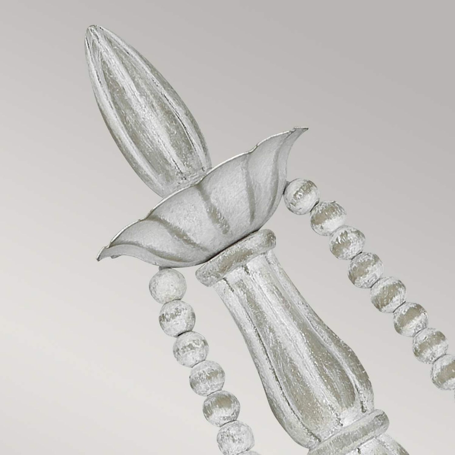 Shabby Wandleuchte Metall Holzperlen H: 53,3 cm Grau Antik Zubehor, Klinge, Dolch, Messer, Waffe