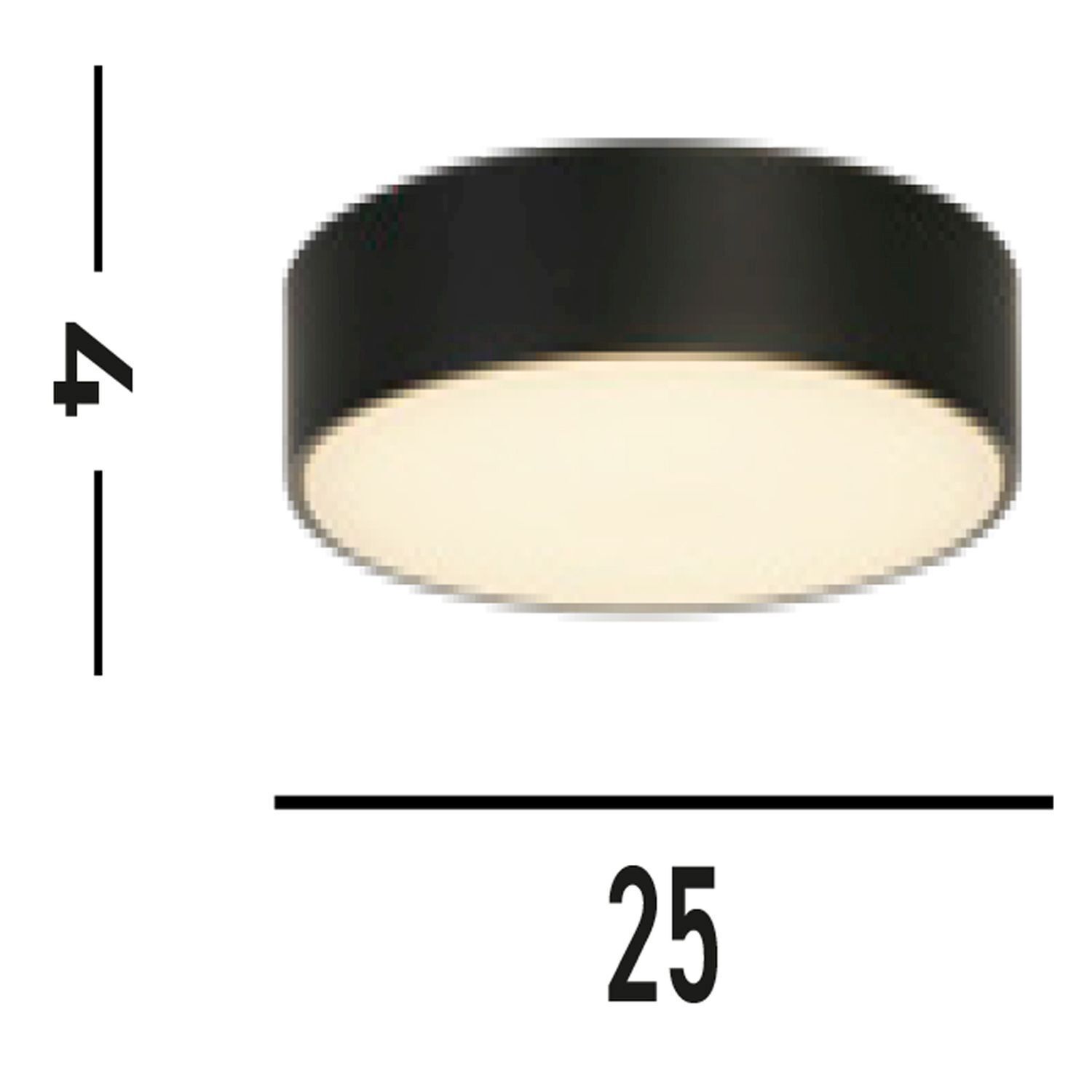 Plafonnier rond à LED noir métal L:25 cm 3000 K Deckenleuchte