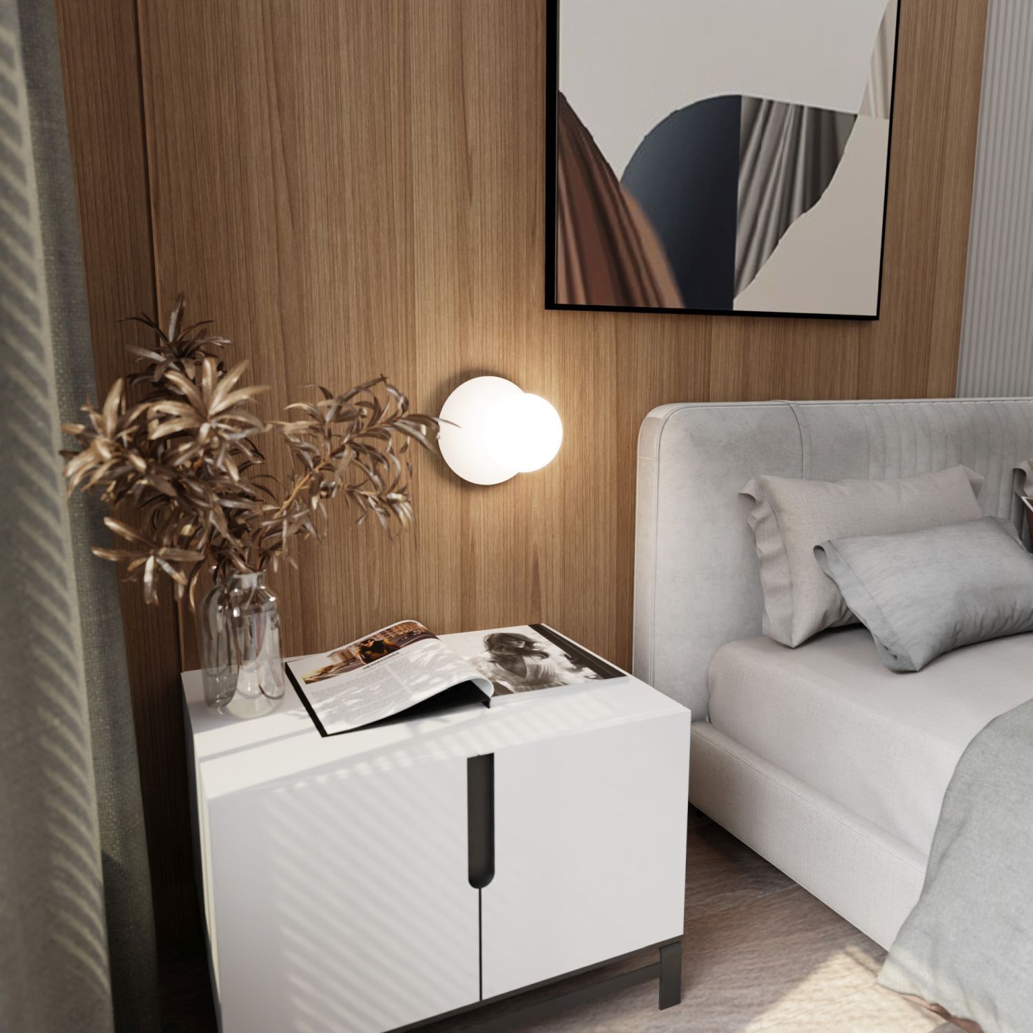 Wandleuchte Glas Metall Weiß Ø 20 cm rund Kugel Schirm E14 Innenarchitektur, Lampe, Dekoration für Zuhause, Kissen, Couch