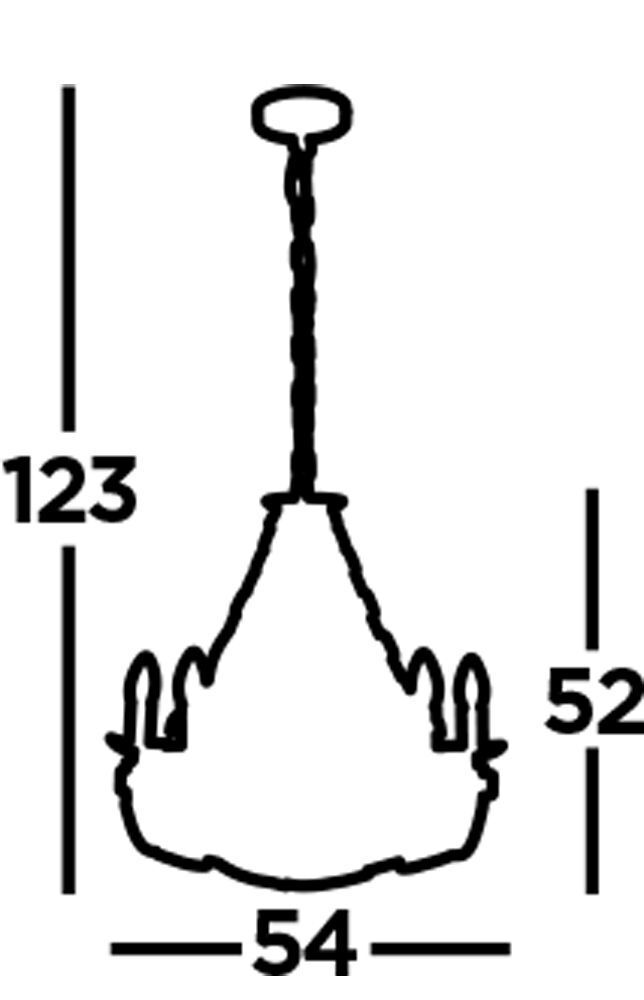 Kronleuchter Schwarz Rustikal Schmiedeeisen Ø 54 cm 5x E14