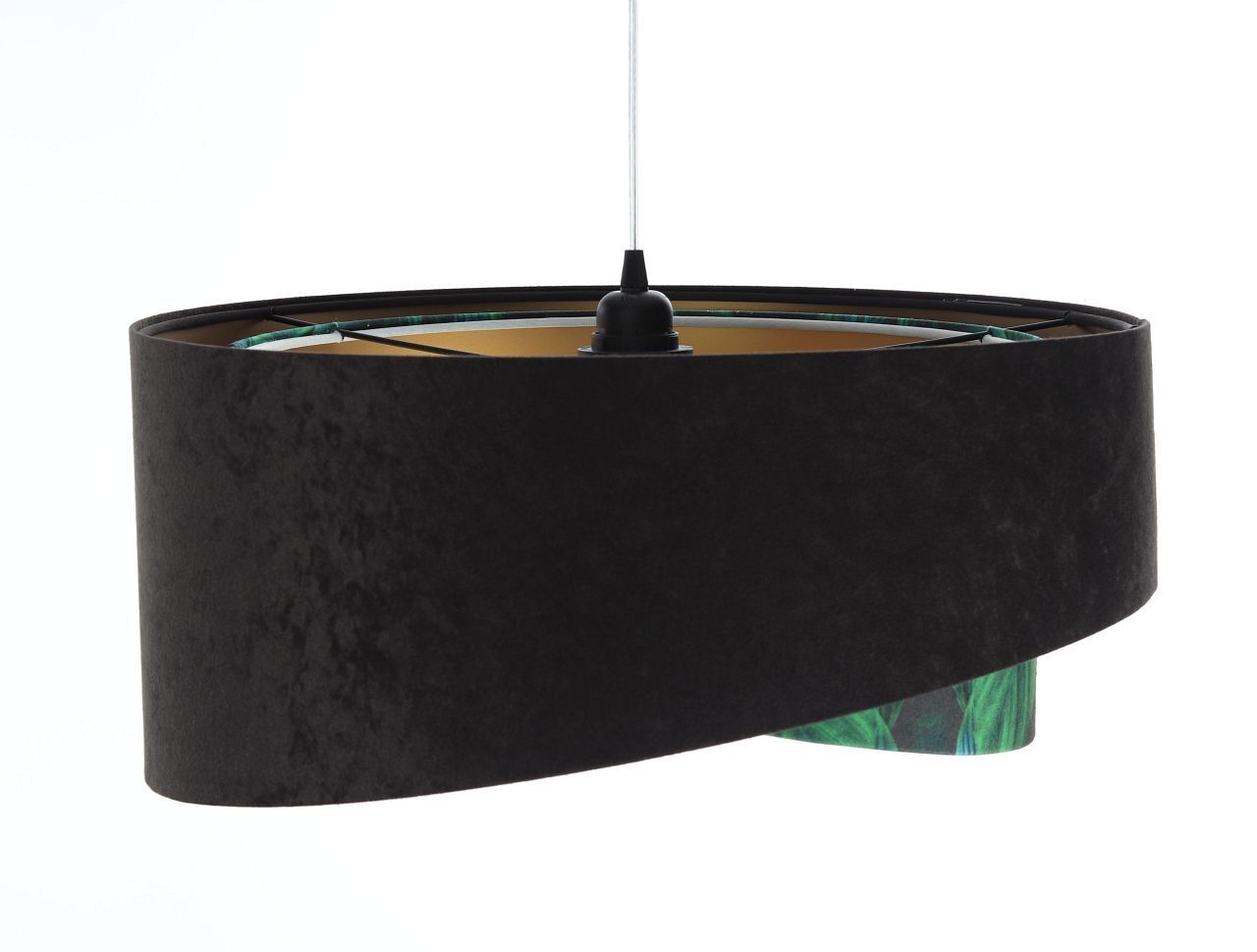 Pendelleuchte E27 rund D: 50 cm Stoff Velours Optik Tropical Lampe