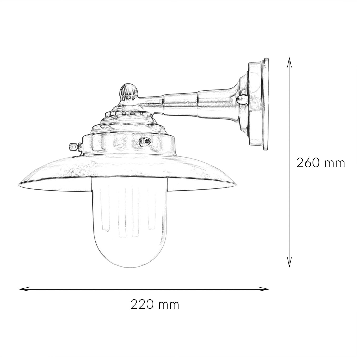 Lampe de cour KAVALA laiton verre IP64 inox extérieur