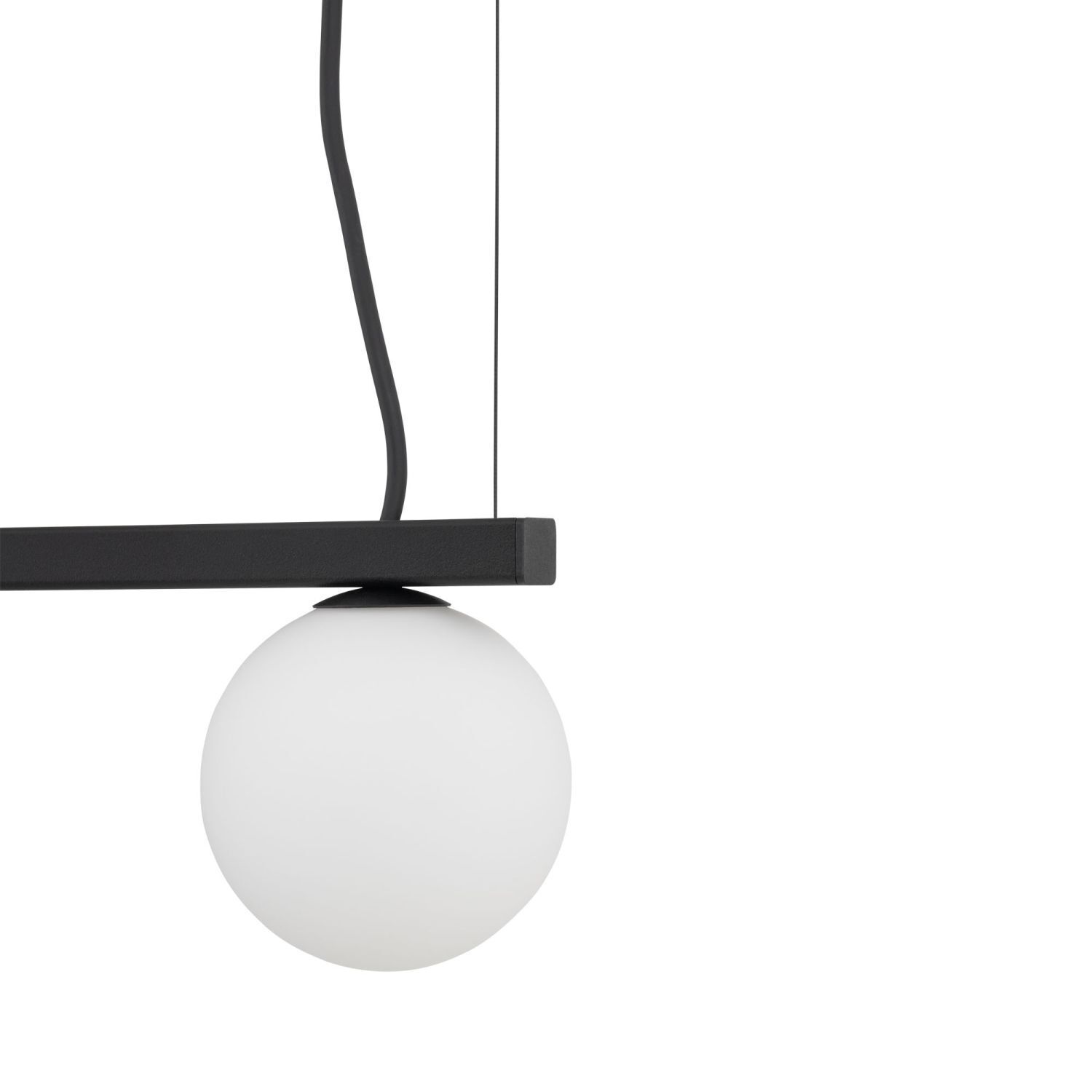 Pendelleuchte, hängende Lampe, schwarzer Rahmen, Globus-Glühbirne, minimalistisches Design