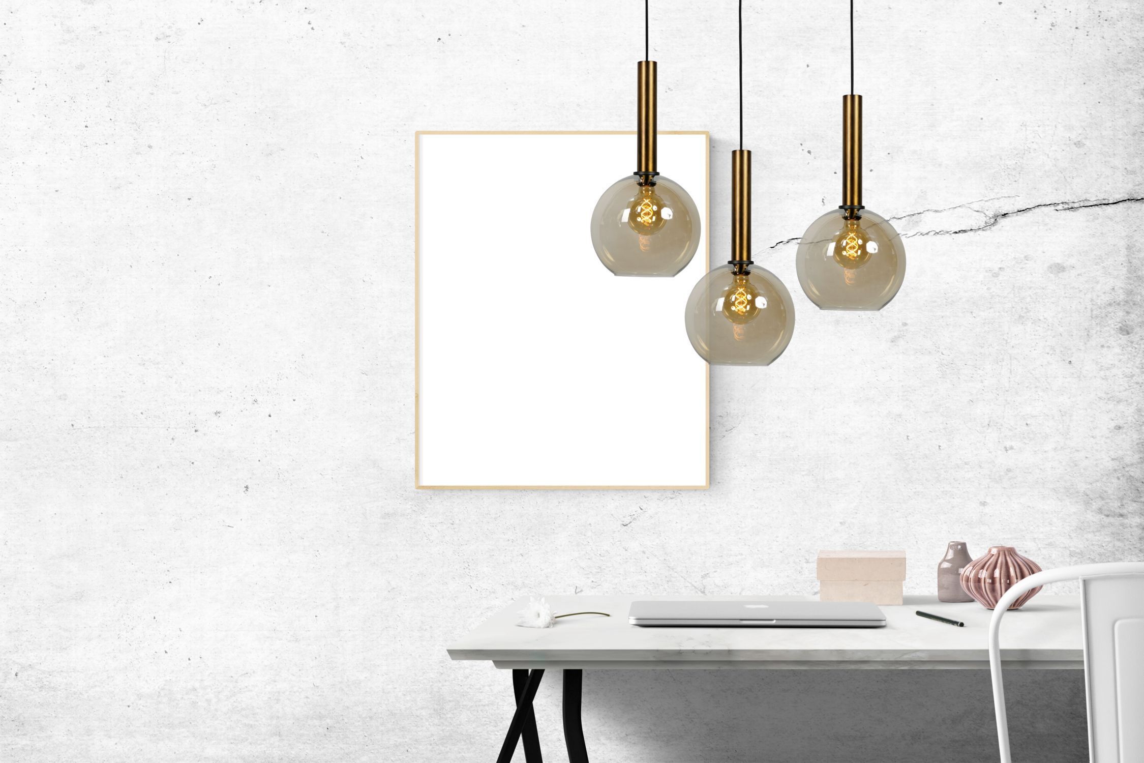 Pendelleuchte Messing Schwarz Ø 25 cm Kugel Glas Metall Pendelleuchte Messing Schwarz Ø 25 cm Kugel Glas Metall