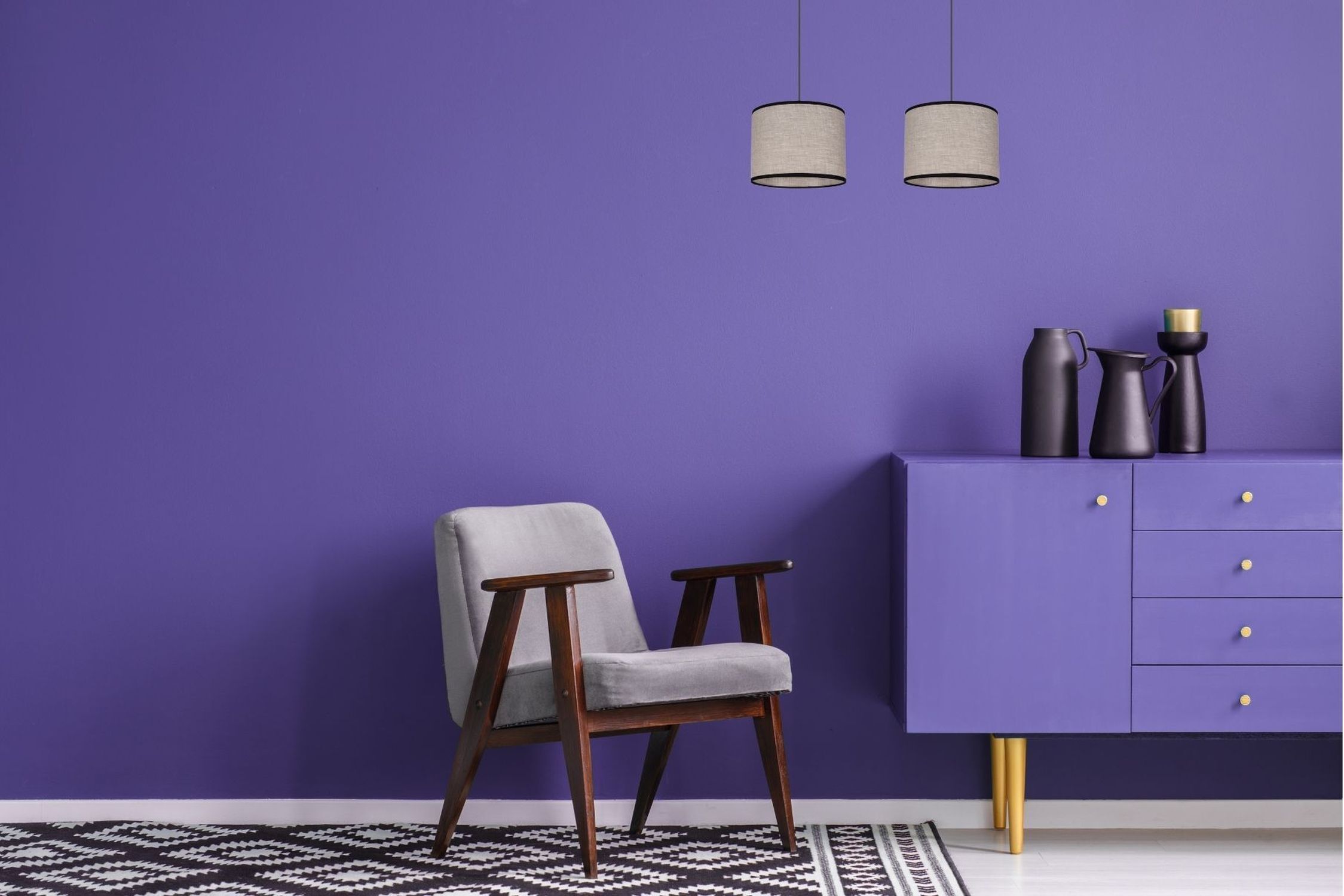 Lange Hängelampe Stoff Schwarz Beige E27 50 cm 2-flmg Lampe, Mobiliar, Stuhl, Inneneinrichtung, Innenarchitektur