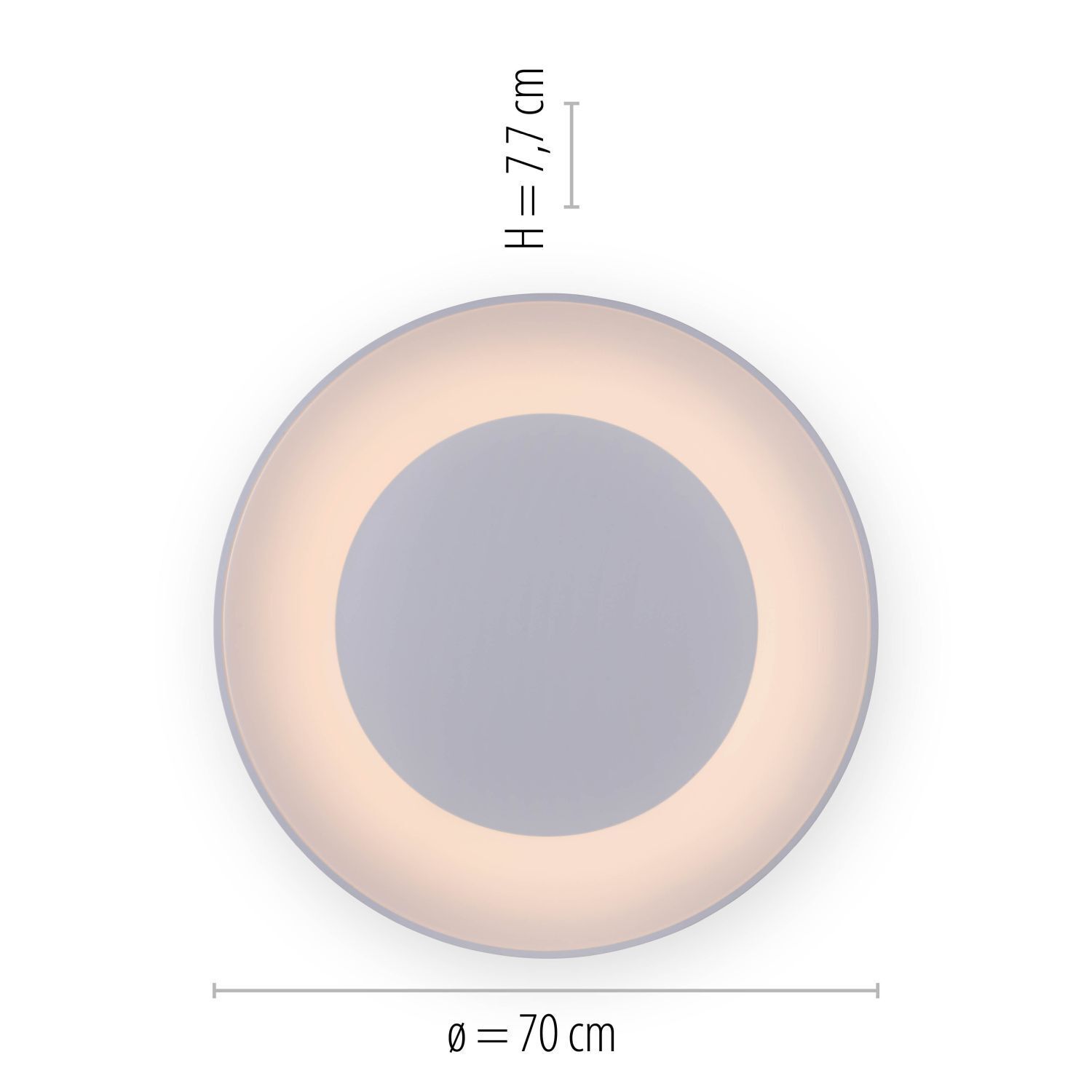 LED Deckenlampe mit Fernbedienung dimmbar Weiß Ø70 cm Kunst, Porzellan, Töpferei, Teller, Sphäre