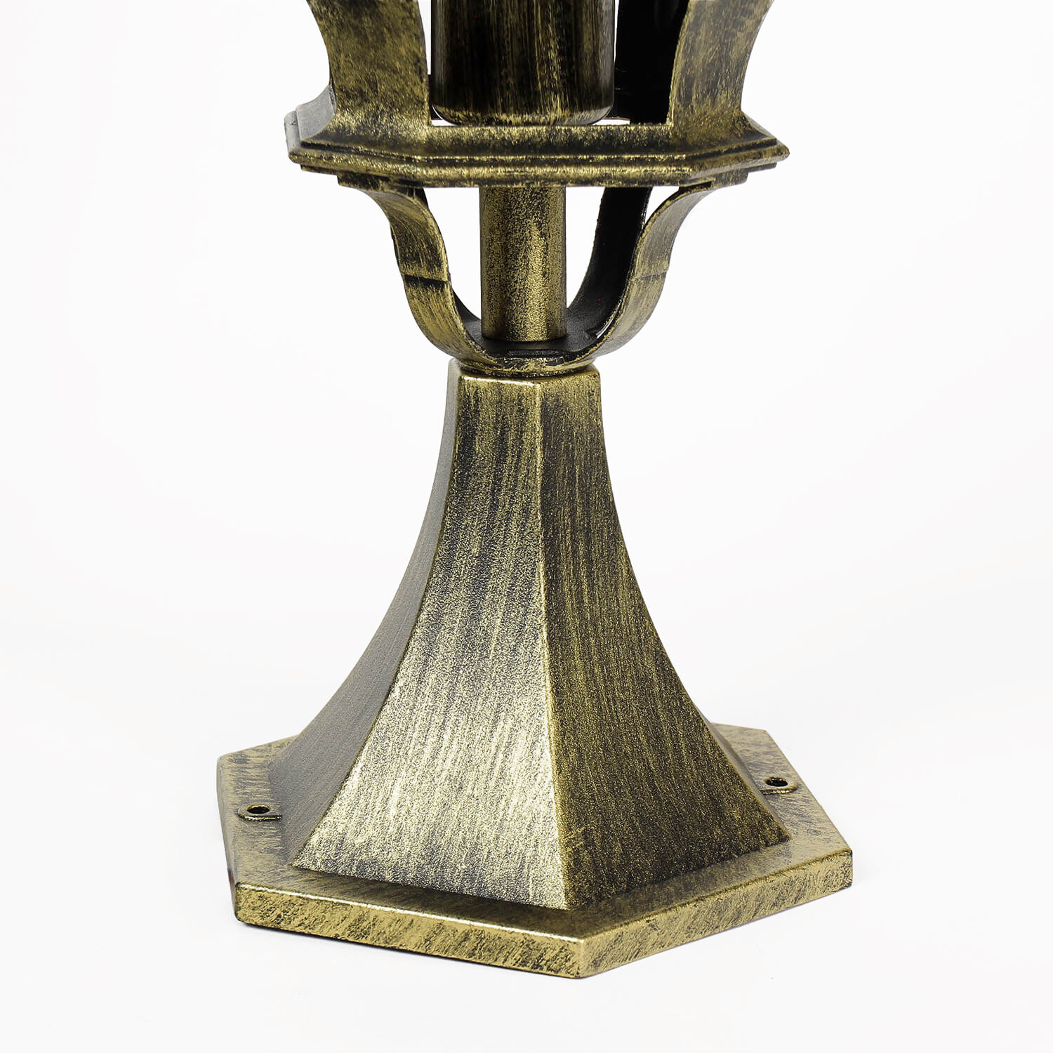 Kleine Sockel Steh Lampe für außen Gold Antik 50,5cm Bronze