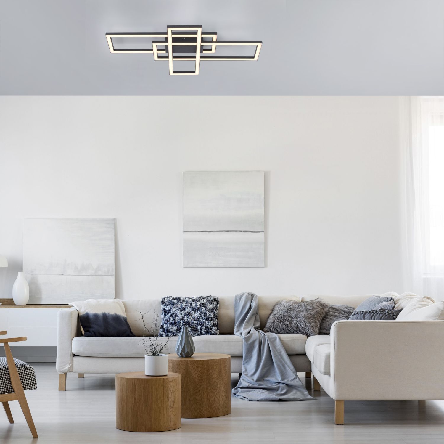 Dimmbare LED Deckenleuchte Schwarz 19 W 3000 K drehbar Wohnzimmer, Dekoration Ihres Zuhauses, Couch, Stuhl, Tabelle