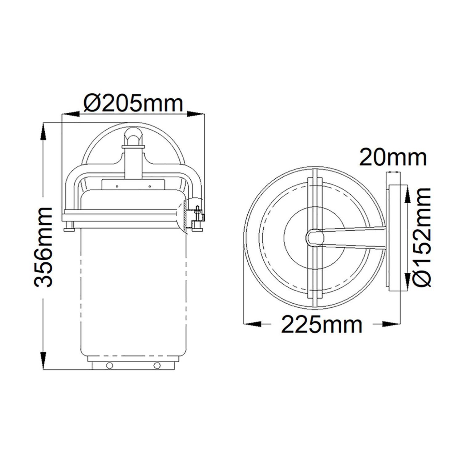 Lampe d'extérieur mur verre aluminium E27 IP44 35,6 cm de haut