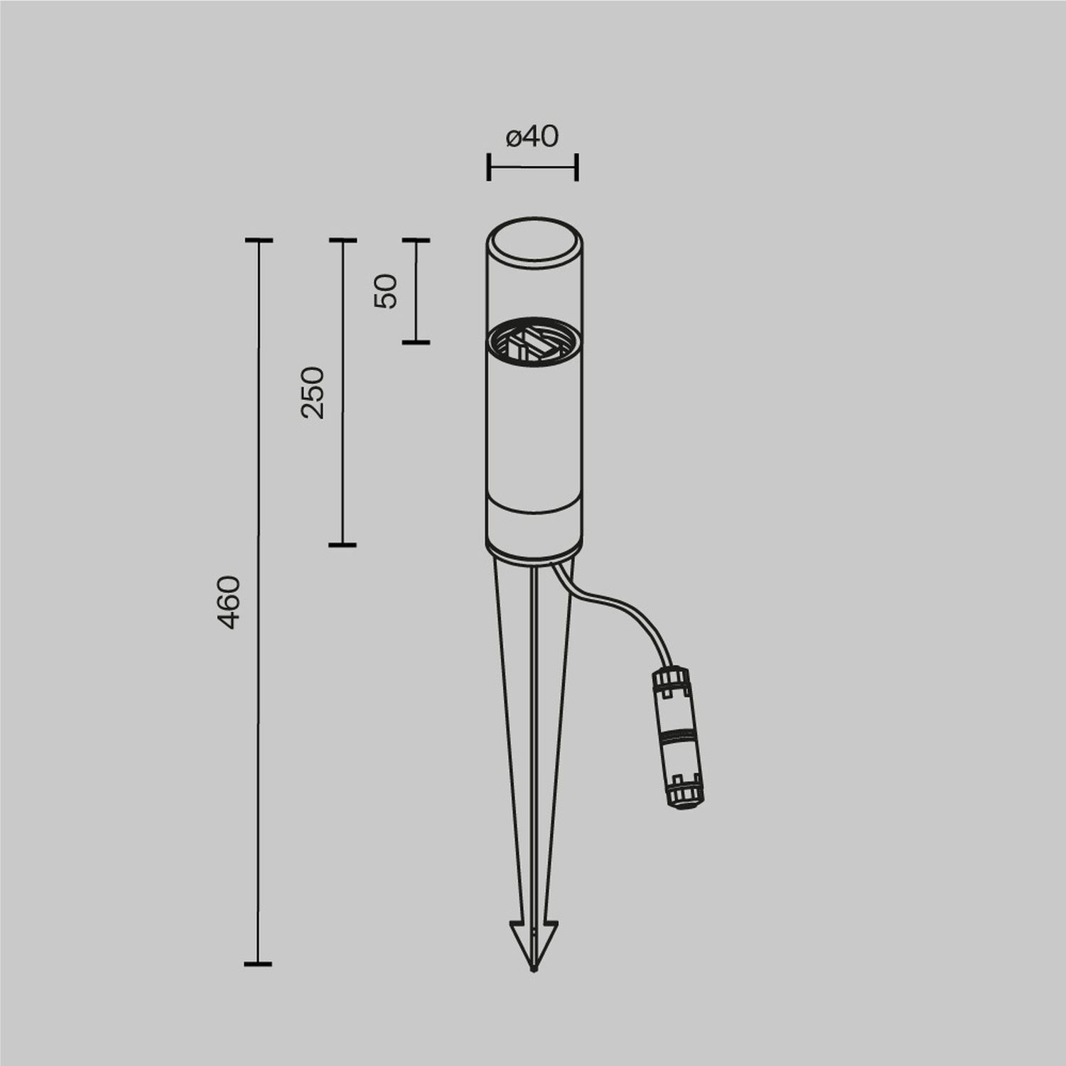 Pollerleuchte Aluminium Glas G9 IP54 46 cm hoch Graphit Diagramm, Handlung