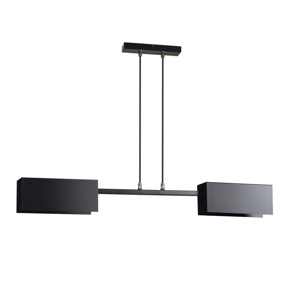 Hängelampe Metall Schwarz 2x E27 verstellbar Esszimmer