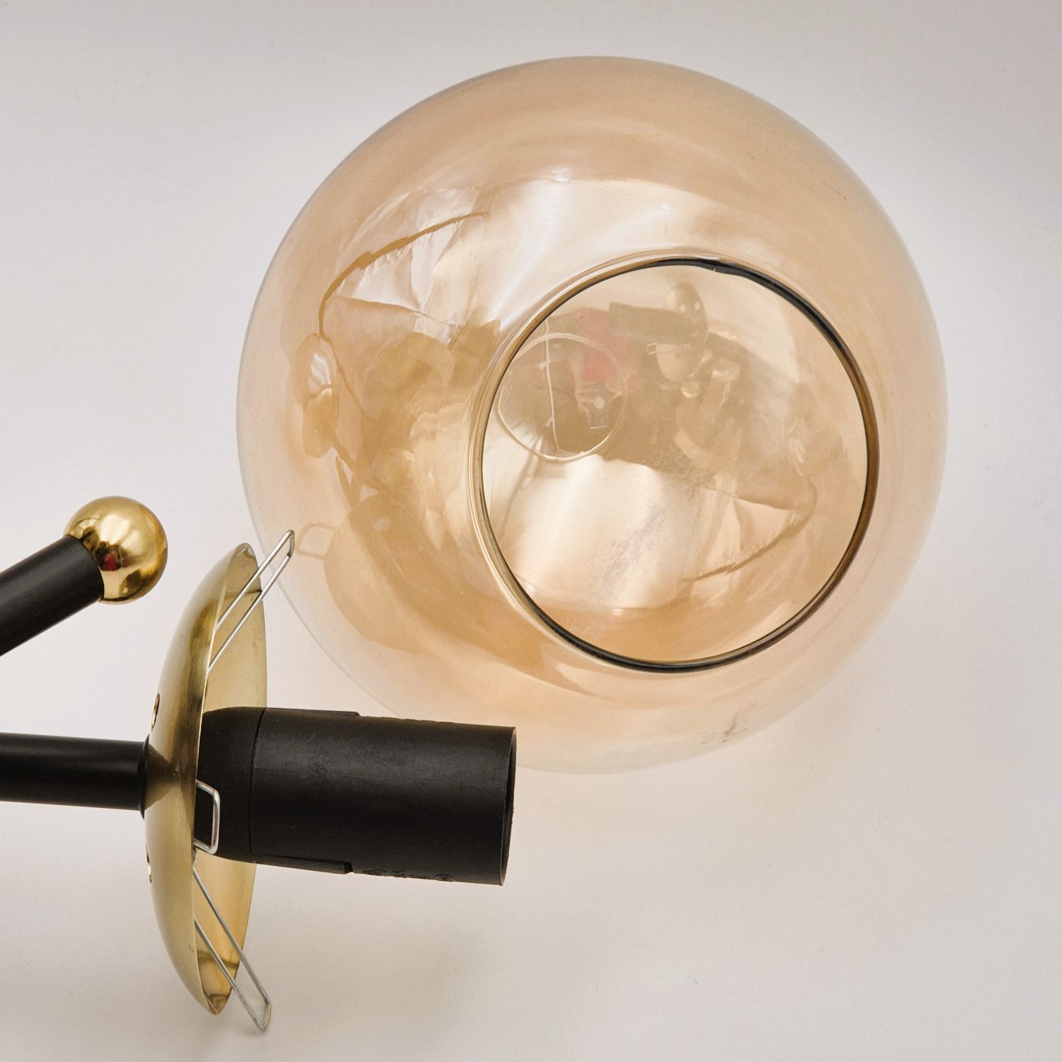 Blendarme Deckenleuchte in Gold Glas Metall 3-flammig Beleuchtung, Lampe, Kugel