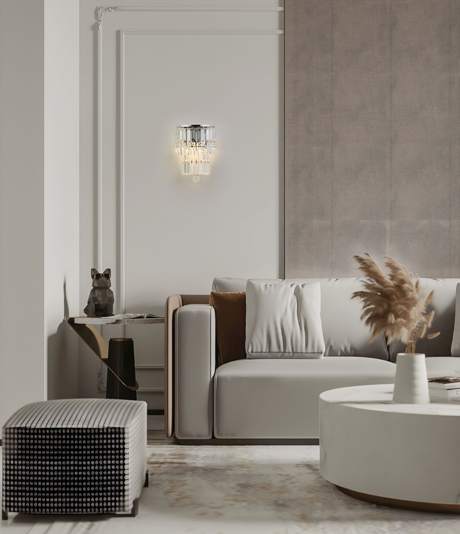 Wandlampe Glas Metall Modern H:30 cm E14 IP44 in Chrom Moebel, Wohnzimmer, Dekoration Ihres Zuhauses, Innenarchitektur, Tabelle