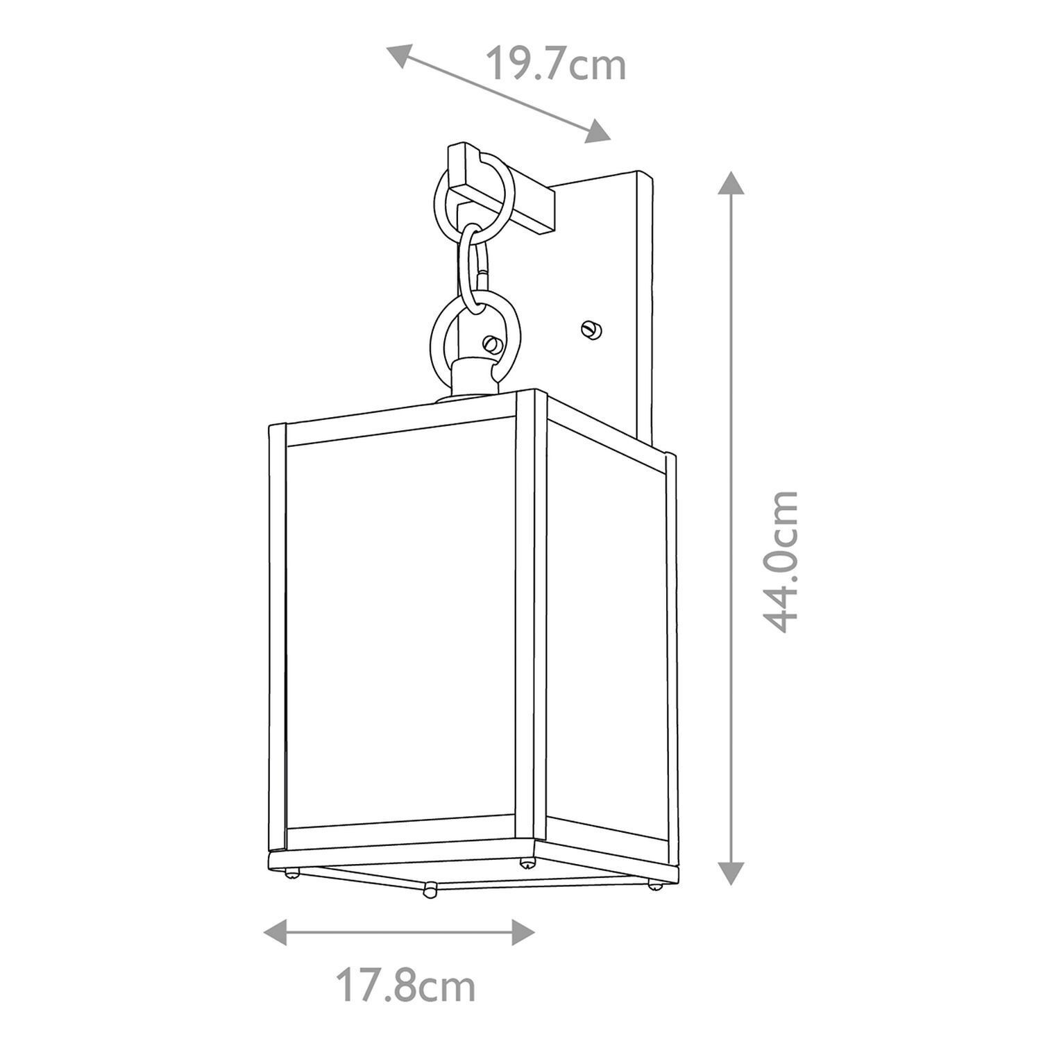 Applique extérieure aluminium verre E27 IP44 44 cm de haut Vintage Applique extérieure aluminium verre E27 IP44 44 cm de haut Vintage