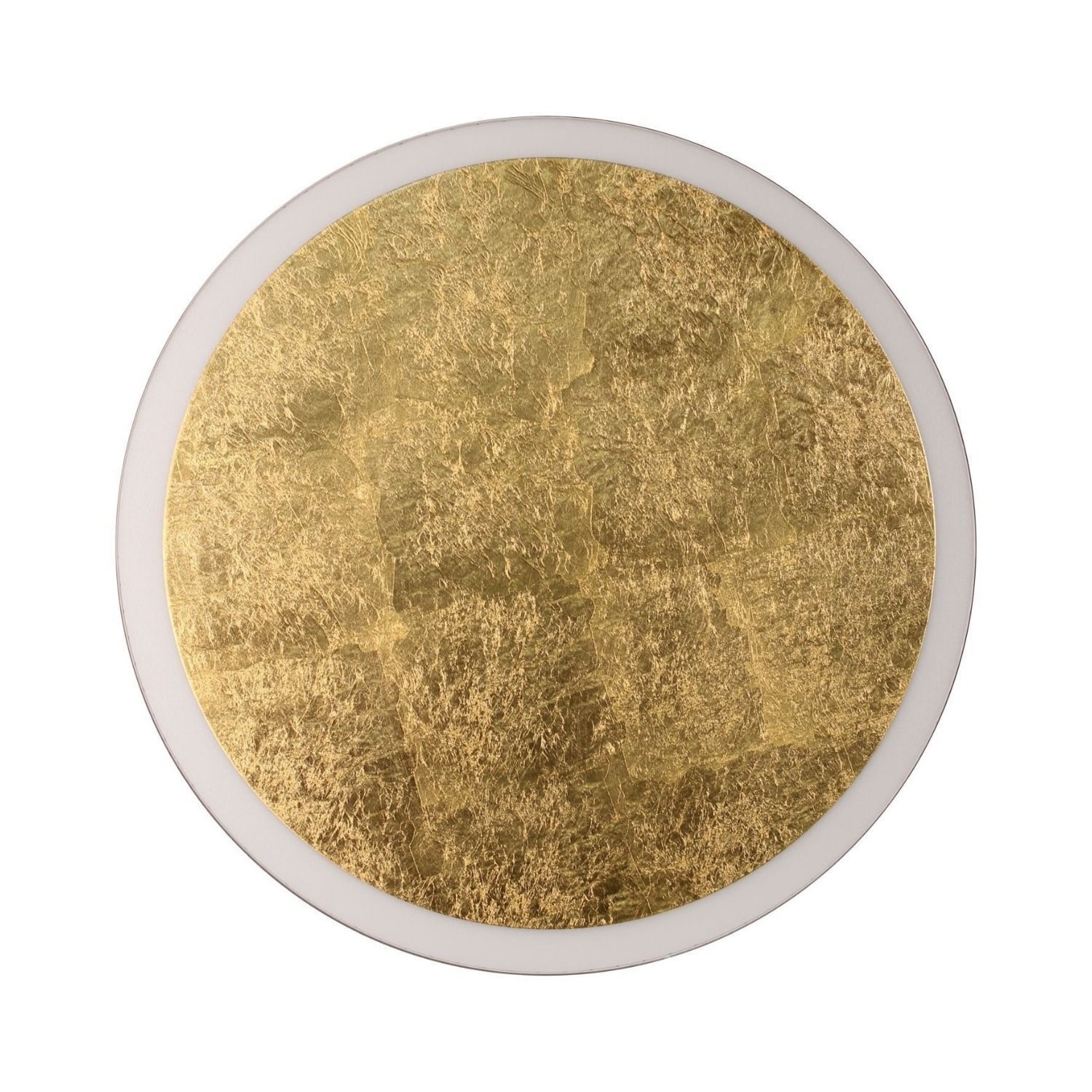 goldenen Kreis, metallische Textur, runder Teller, Goldfolie, weißer Rand