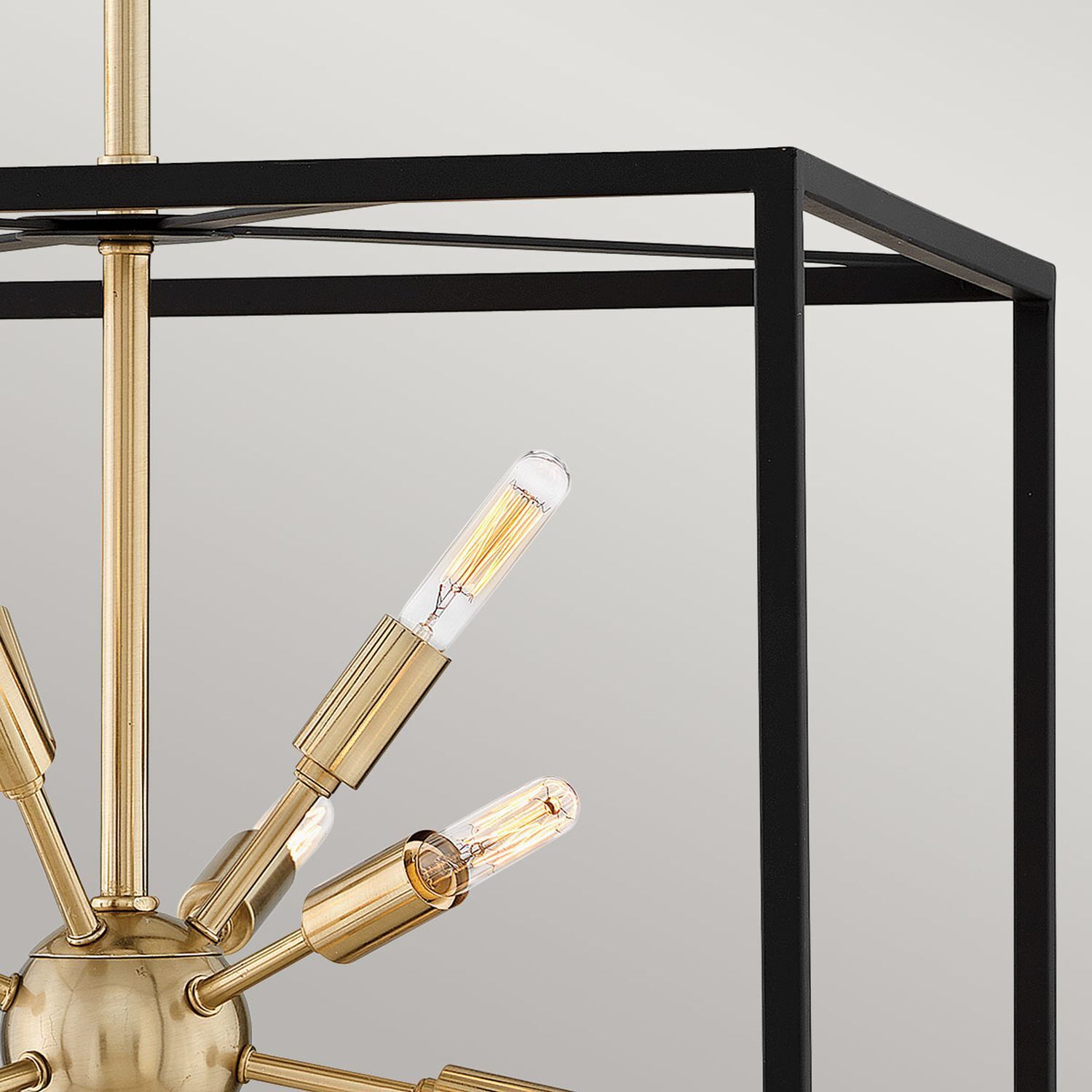 Pendelleuchte Metall B: 51 cm Messing Schwarz 12x E14 Leuchter, Lampe, Kosmetik, Lippenstift