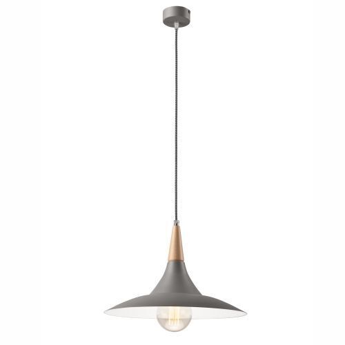 Pendelleuchte Farbig Grau Holz rund Retro Esszimmer