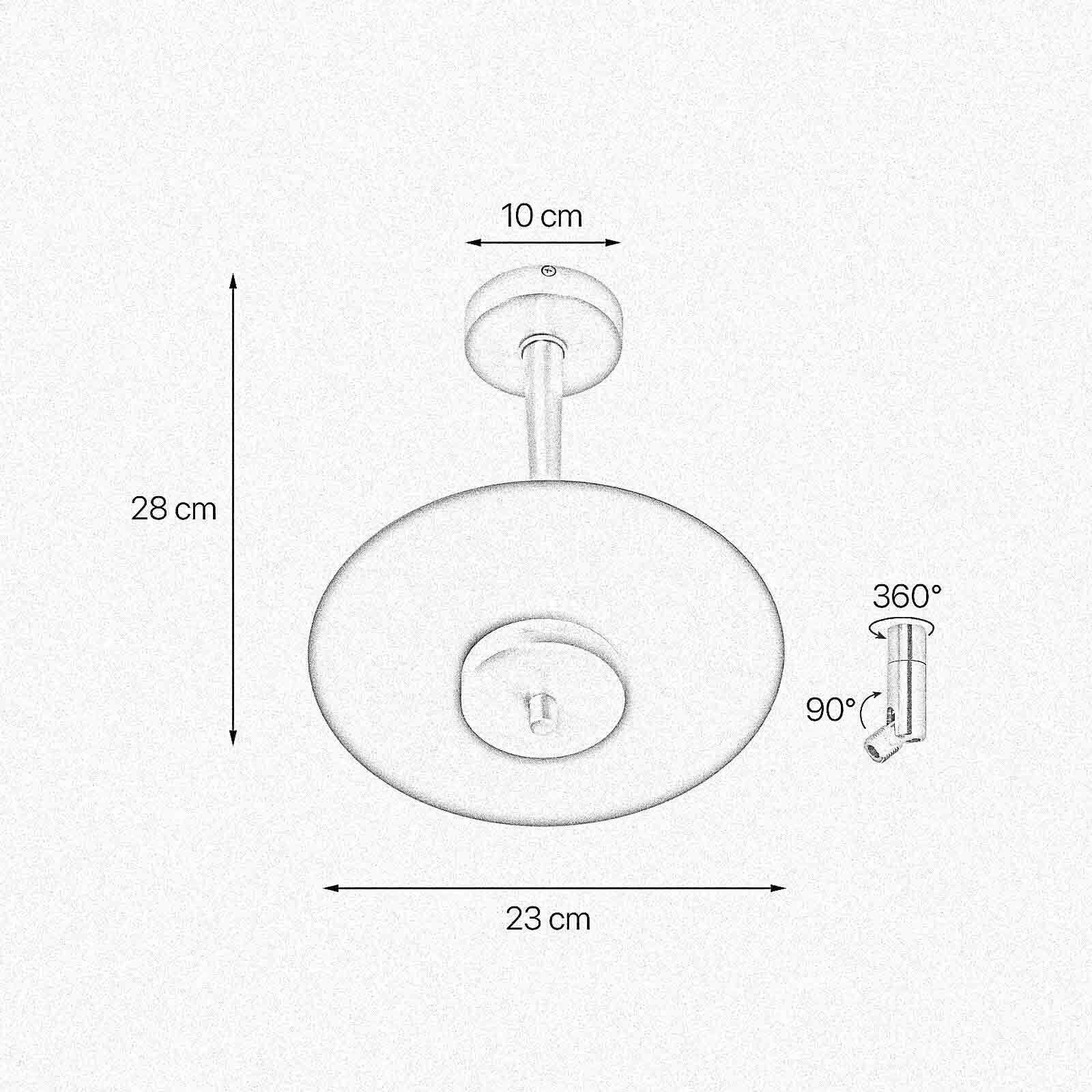 Plafonnier LED 2700 K 1150 lm D : 23 cm rond laiton fer