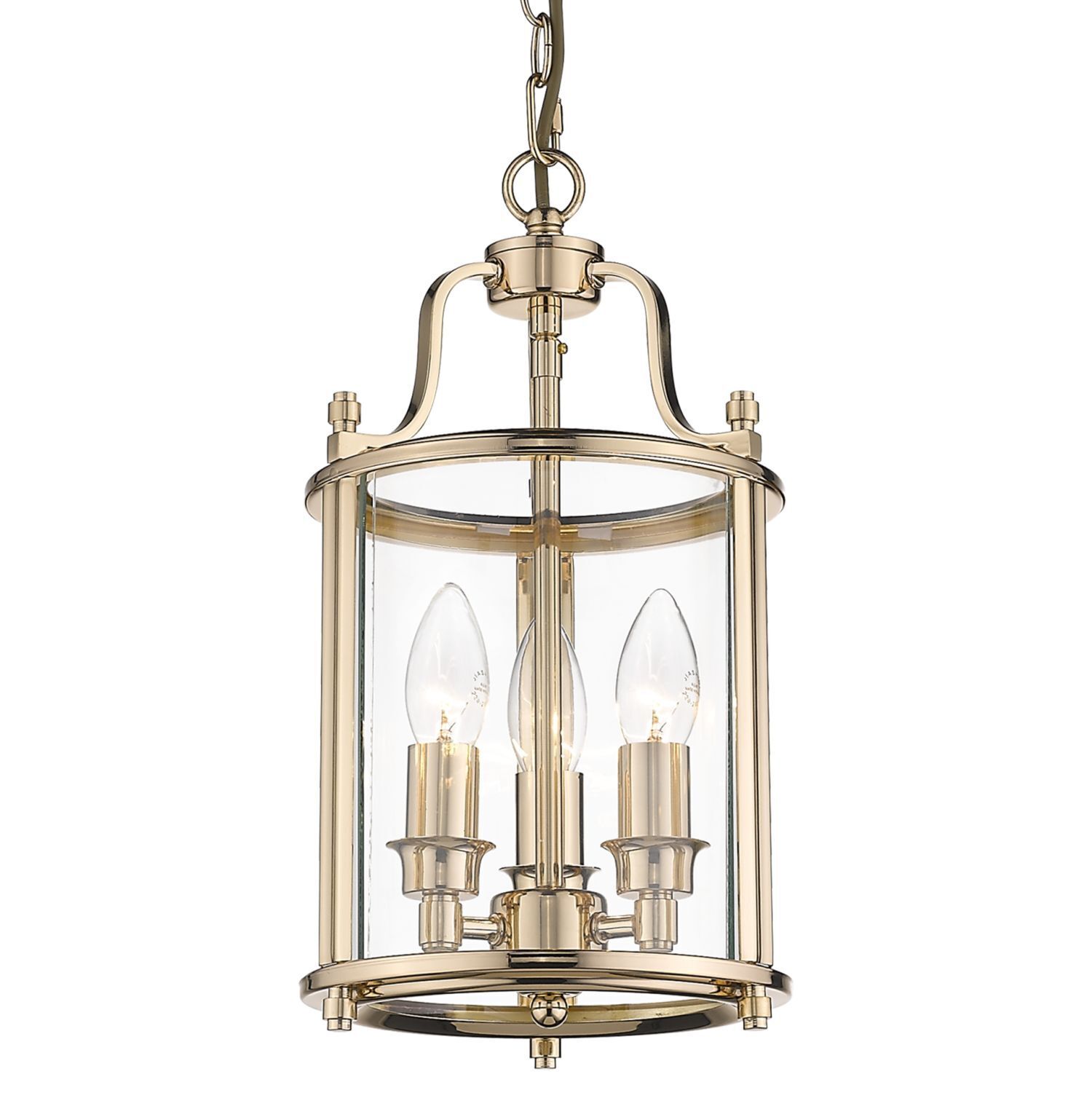 Hängelampe Küche Esstisch B: 20 cm in Gold 3x E14 Metall Glas