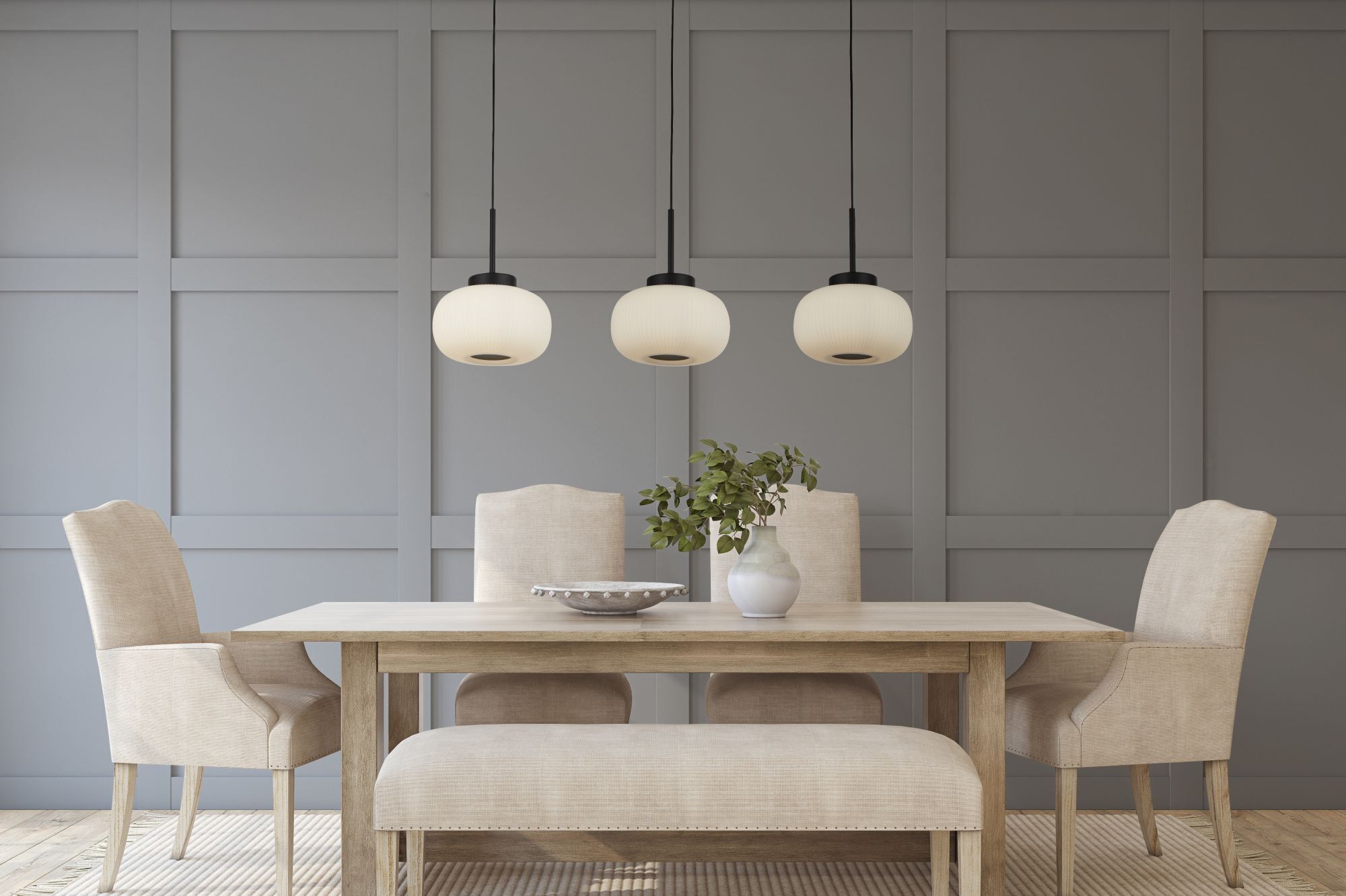 Lampe à suspendre 3 flammes L : 104 cm verre métal E27