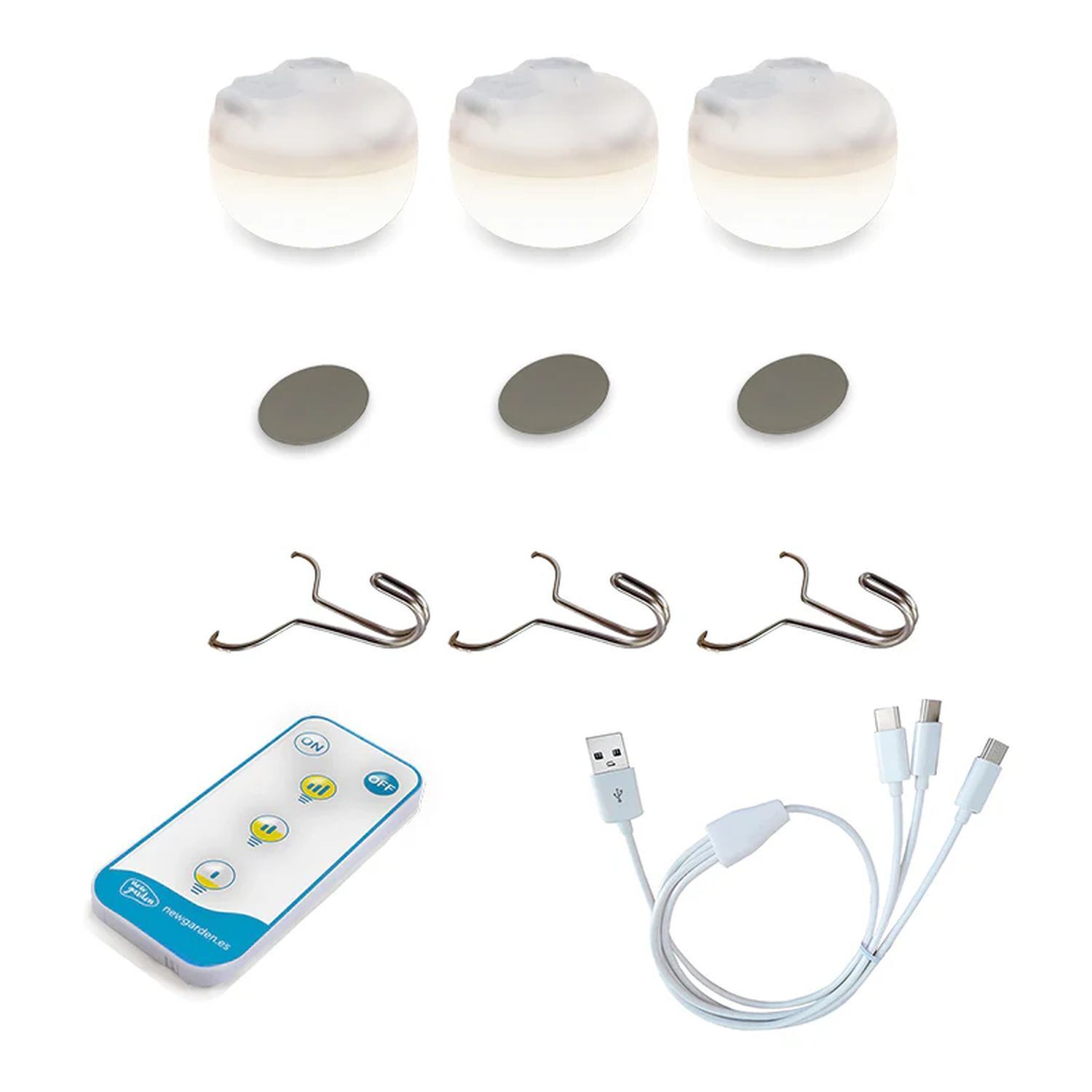 Lampe de camping LED Set de 3 batteries Crochet Aimant gradable IP54