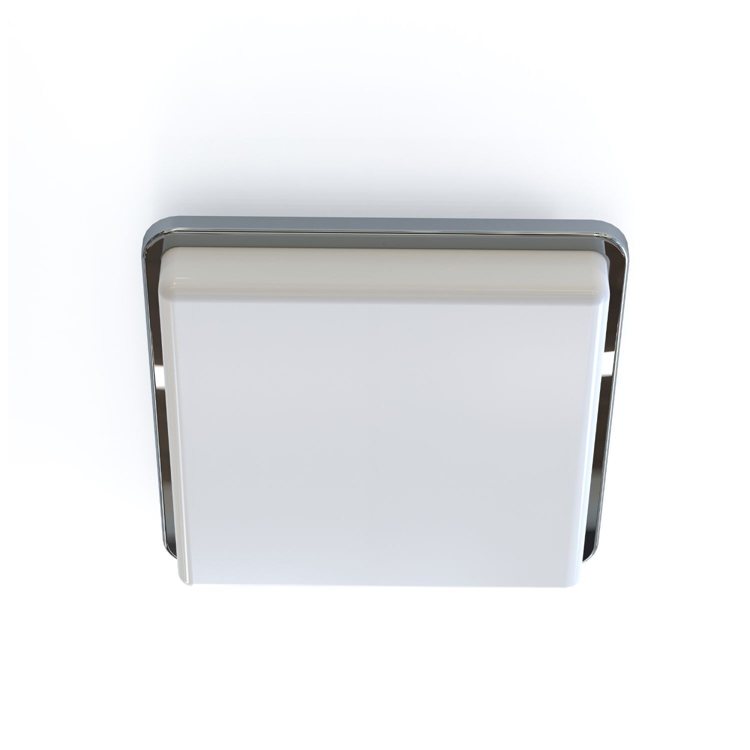 Deckenlampe IP44 Chrom Weiß B: 25 cm quadratisch 2x E27