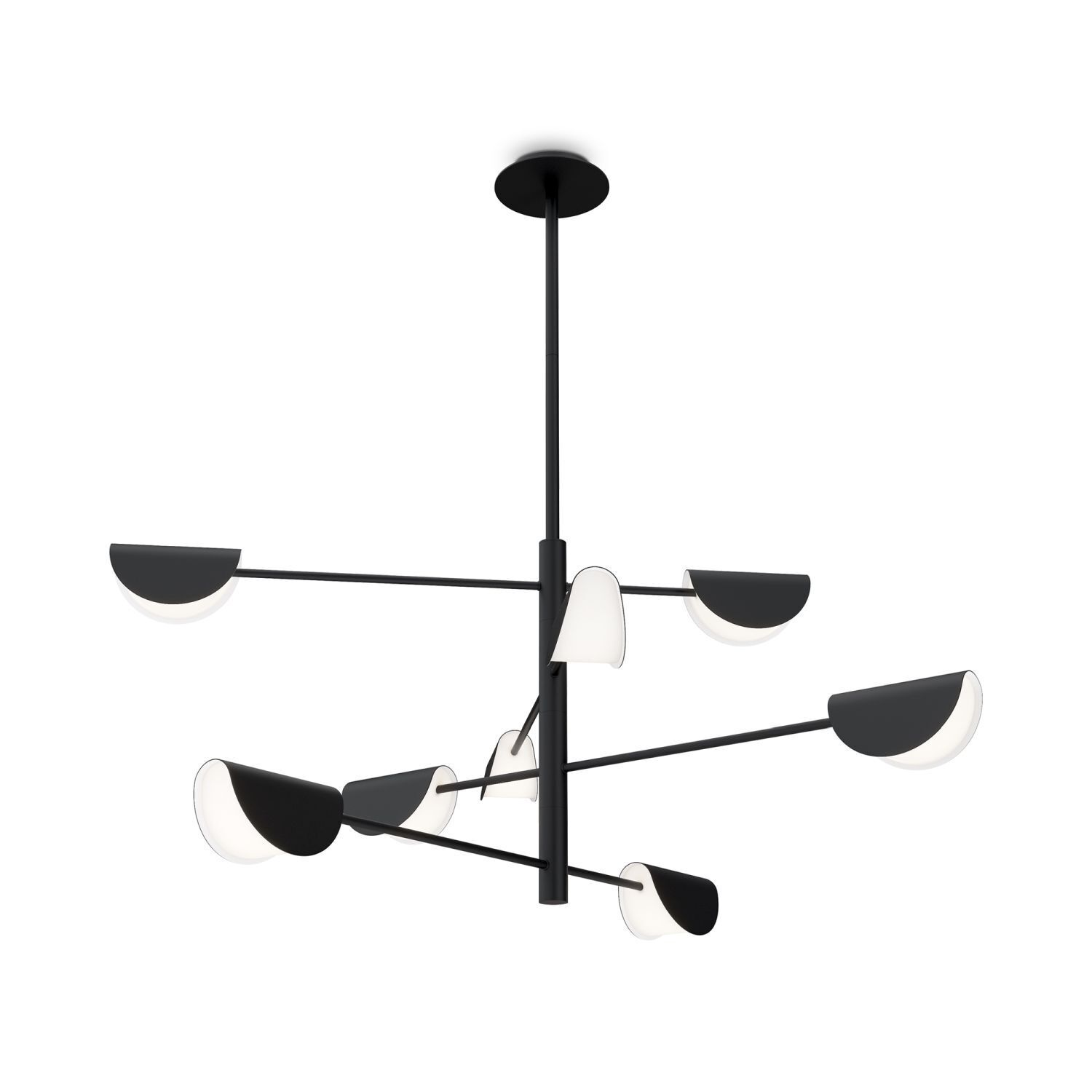 Deckenleuchte Metall 125 cm breit Schwarz G9 Modern