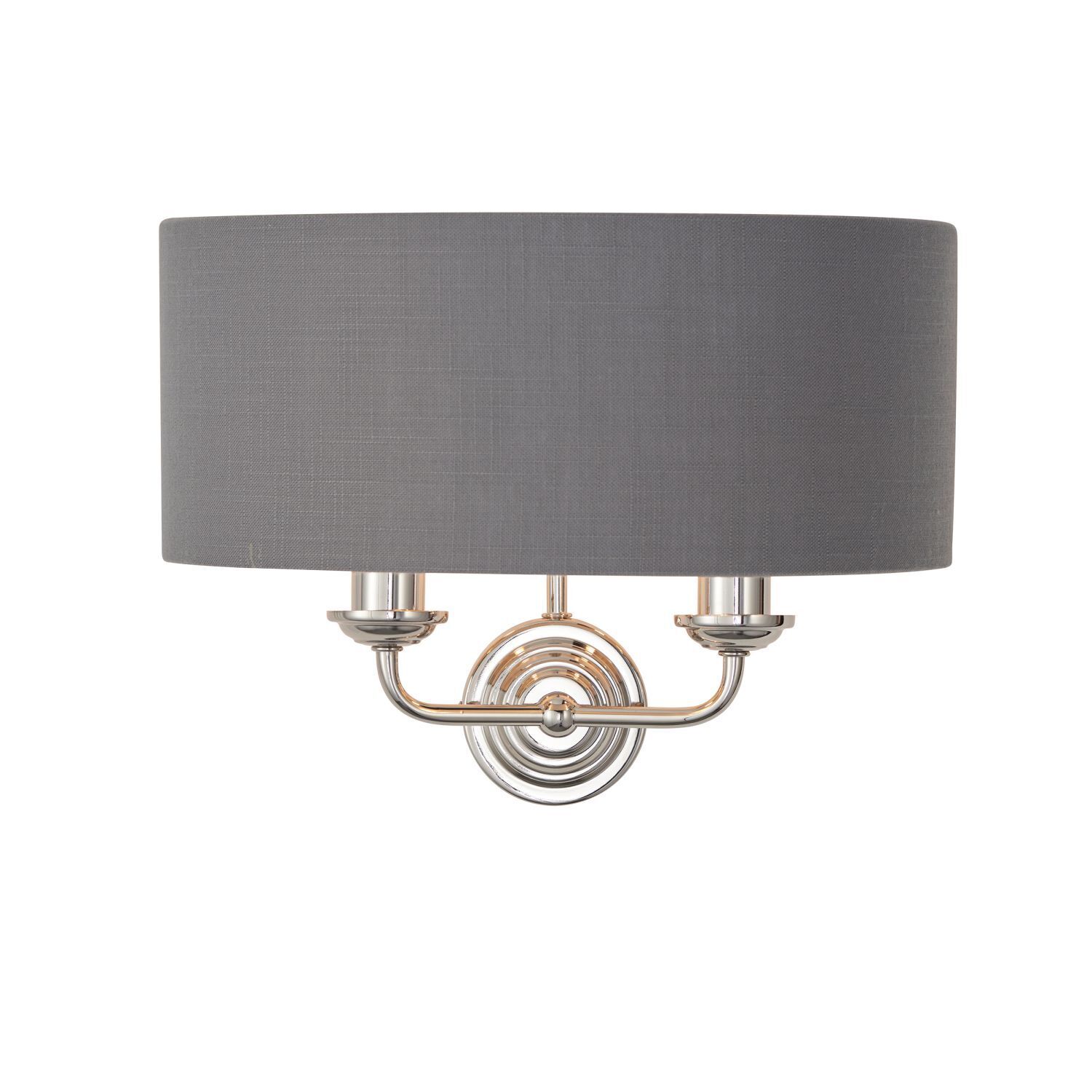 Applique Métal Tissu L : 35 cm Nickel Anthracite 2x E14