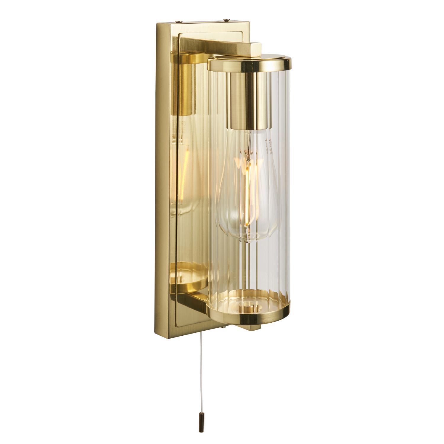 Applique avec interrupteur IP44 31,5 cm de haut en laiton E27