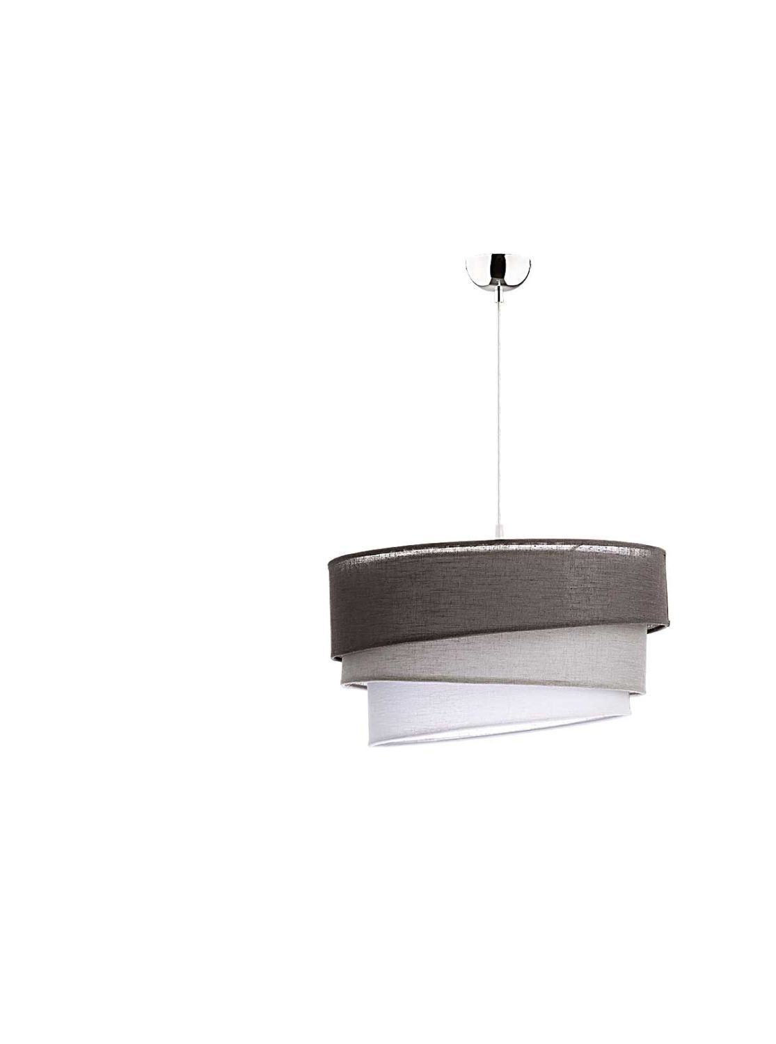 Design Hängelampe Stoff Schirm Grau FELICITA Deckenleuchte, Leuchte