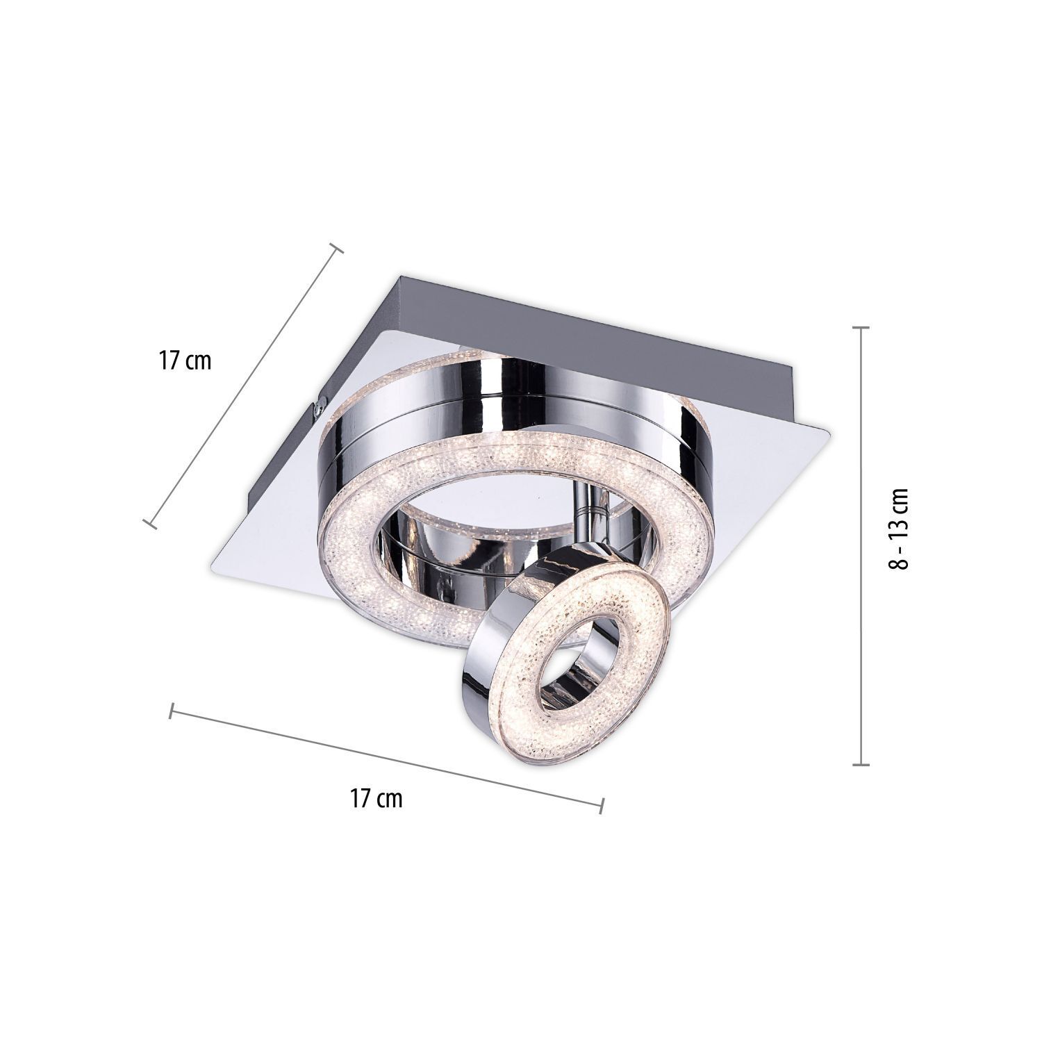 LED Deckenstrahler Metall drehbar 3000 K 600 lm Chrom Band