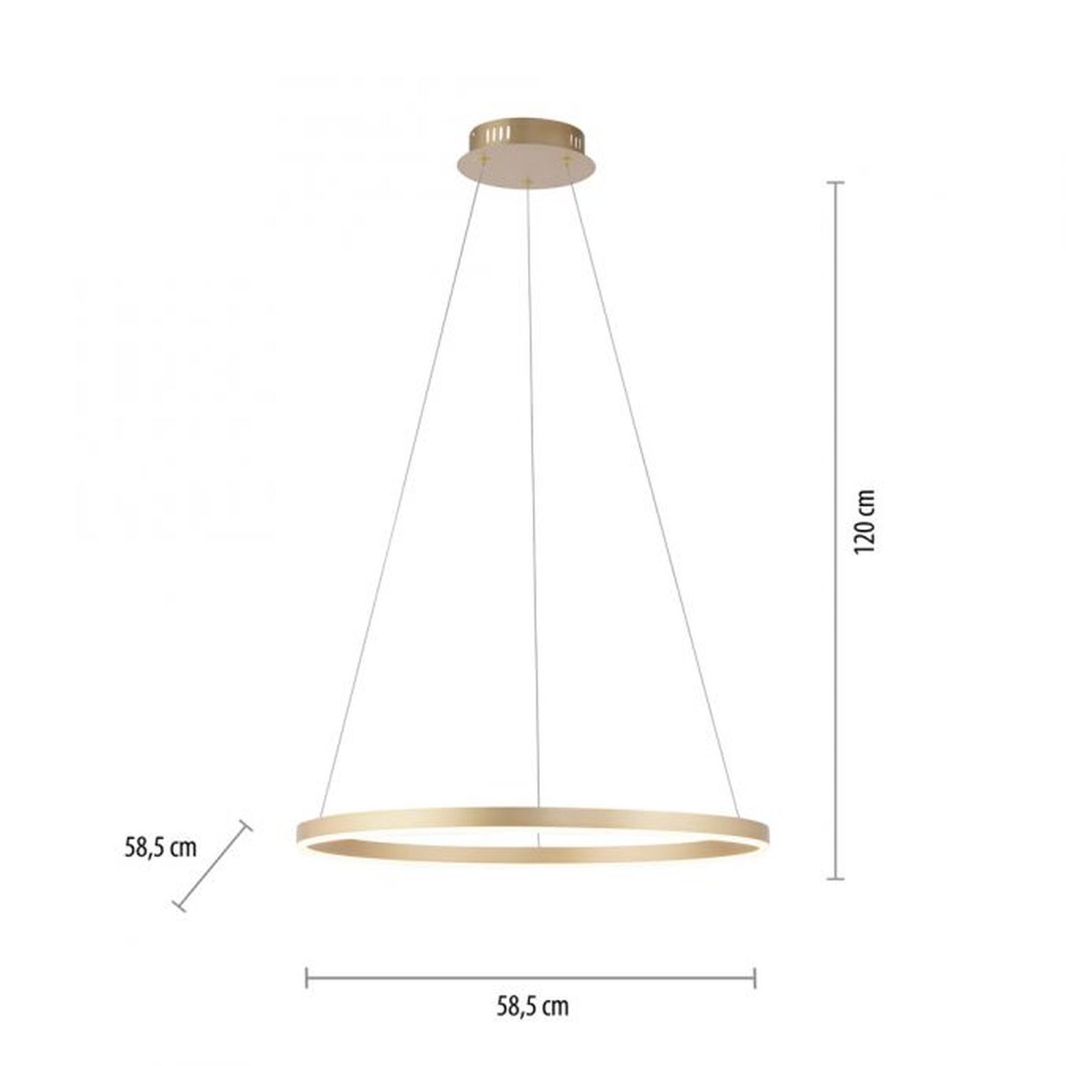 Dimmbare LED Pendelleuchte Ø58,5 cm 3000 K in Messing