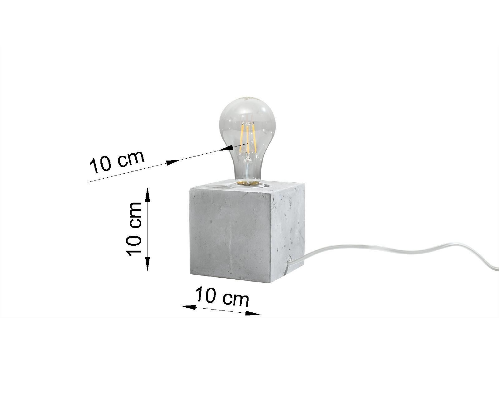 Lampe de table décorative Béton H:10cm petit cube