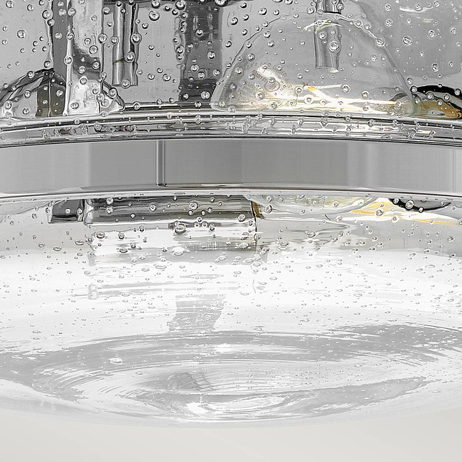 Deckenleuchte rund D: 40 cm Chrom aus Metall Glas 3x E27